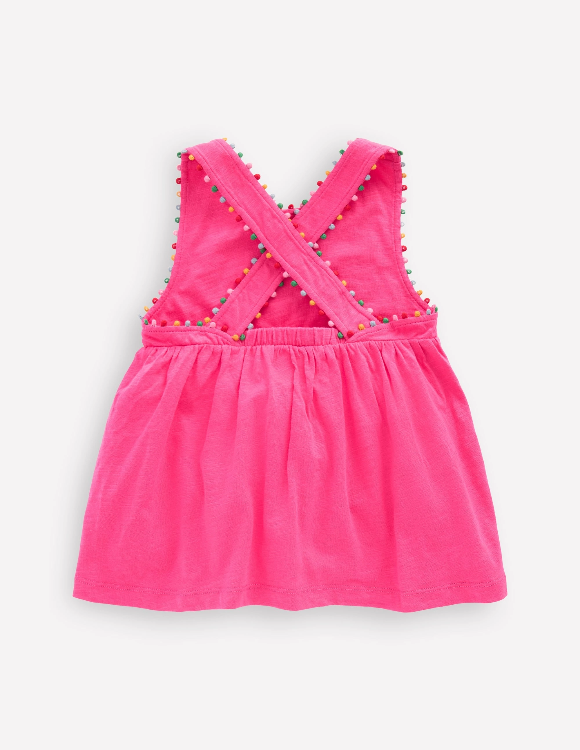 Cross-back Pom Vest-Flamingo Pink Chilly Comfort Wear