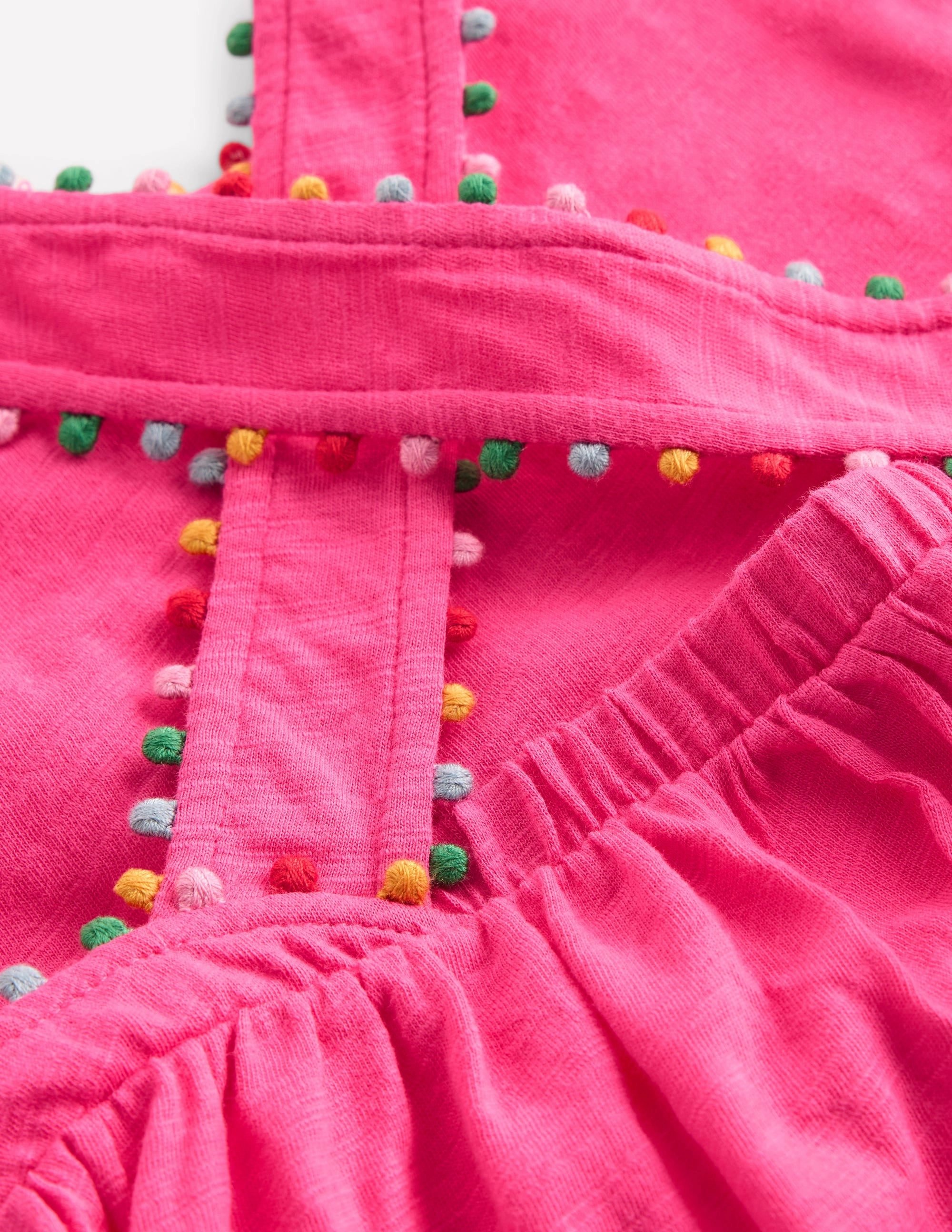 Cross-back Pom Vest-Flamingo Pink Comfortable apparel