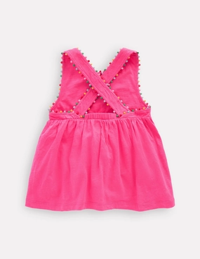 LowImpact Manufacturing Cross-back Pom Vest-Flamingo Pink