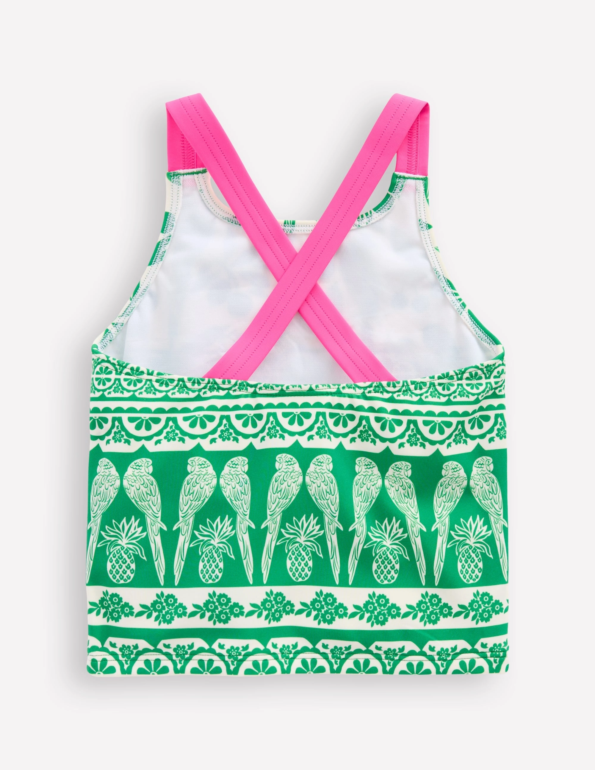 geometric patterns Cross-back Tankini Top-Rich Emerald Parrot Palm
