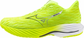 Mizuno Wave Rider 28 Mens Running Shoes - Green running on treadmill shoes Enhanced Edge Support
