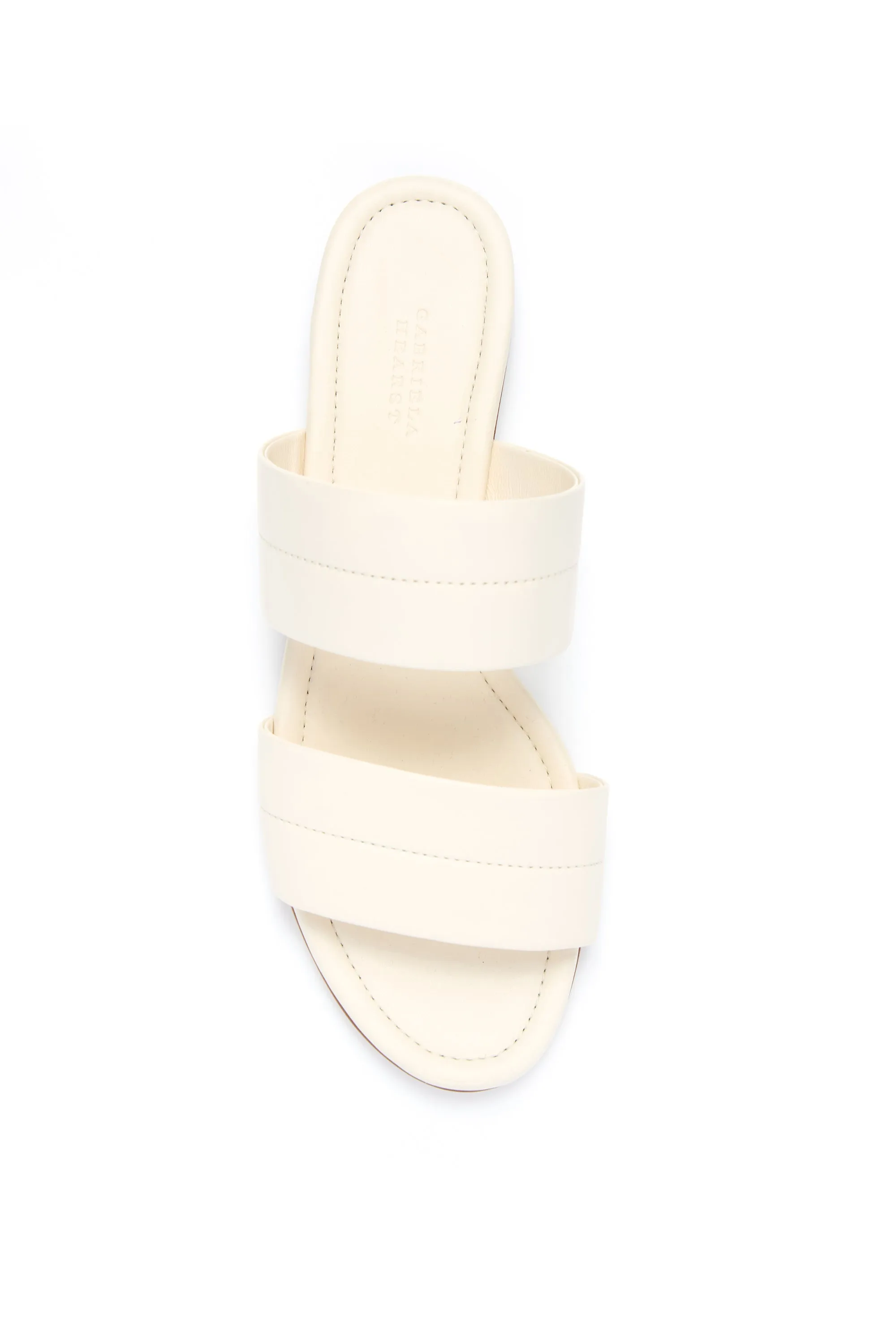 Date wear Show Style Lora Flat Sandal in Cream Nappa Leather