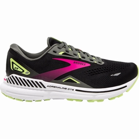 Brooks Adrenaline GTS 23 WIDE FIT Womens Running Shoes - Black mesh - upper shoes