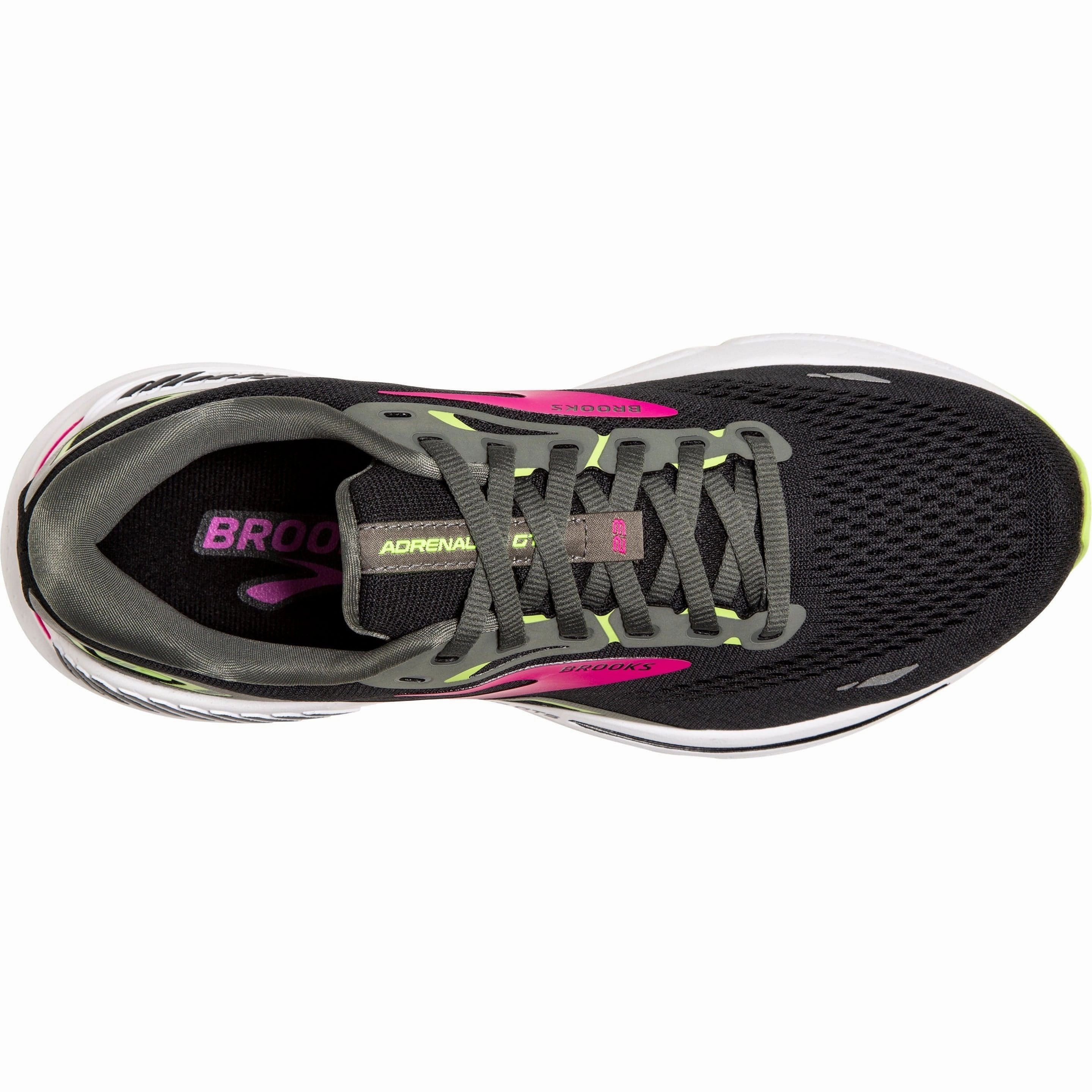 Brooks Adrenaline GTS 23 WIDE FIT Womens Running Shoes - Black Torsional Rigidity Bar microfiber - feature shoes
