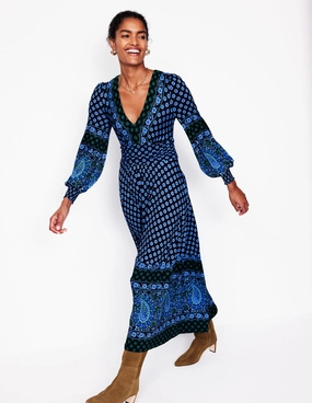 Daphne Jersey Maxi Dress-Dawn Blue, Paisley Posy Chill Base