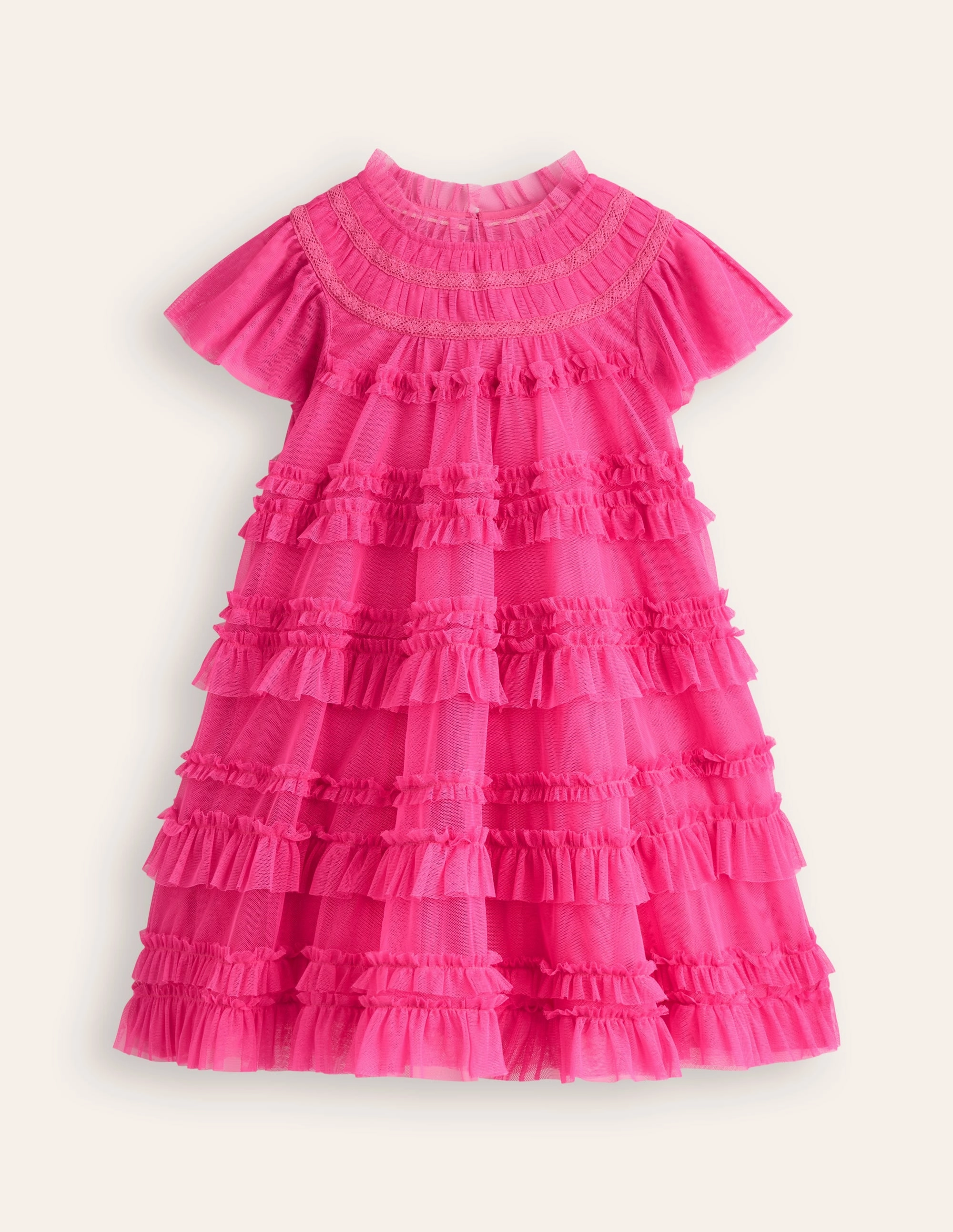Winnie Tulle Tiered Dress-Rose Petal Pink Minimal Comfort Layered Texture