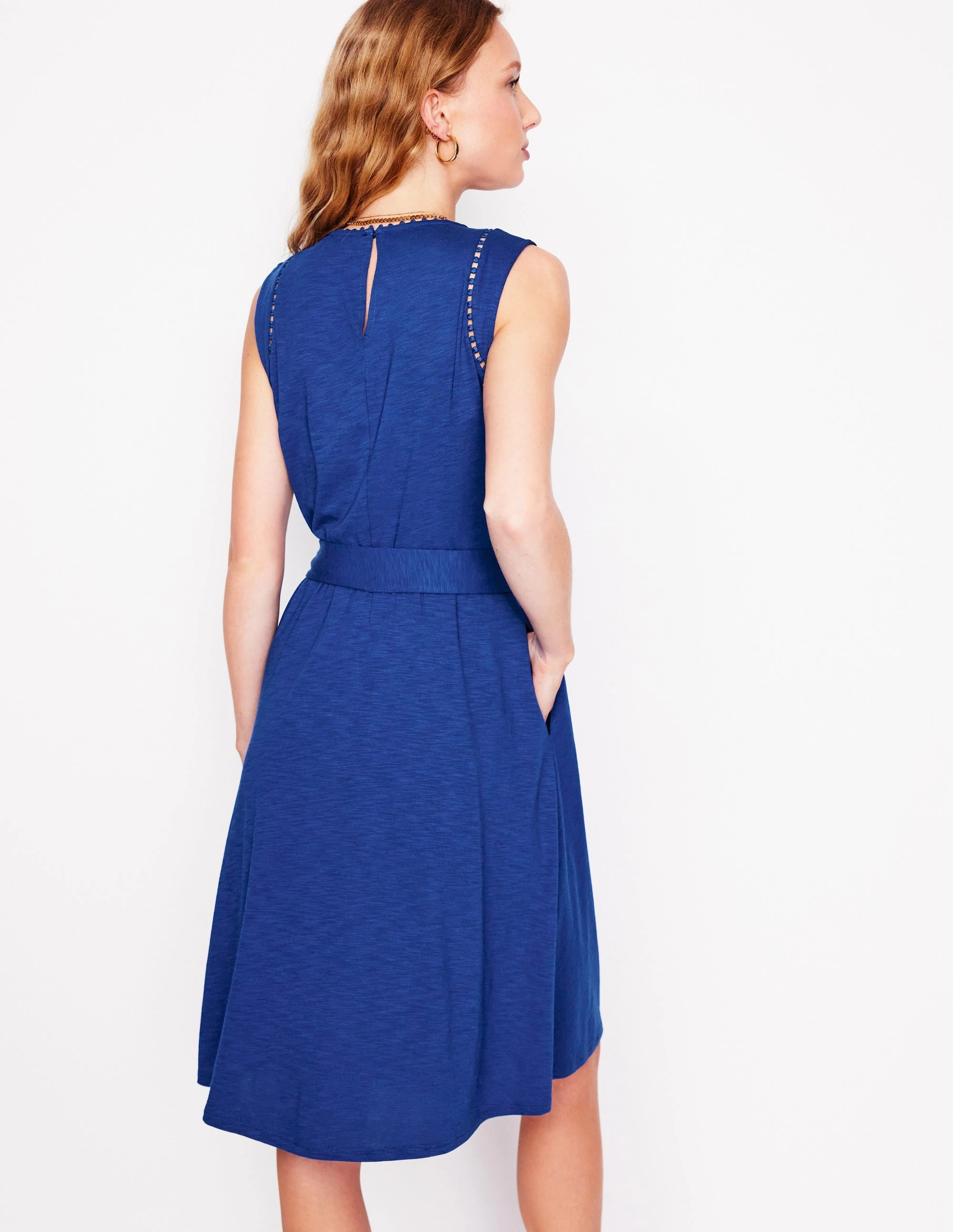 Subtle Mood Mila Trim Short Jersey Dress-Bright Blue