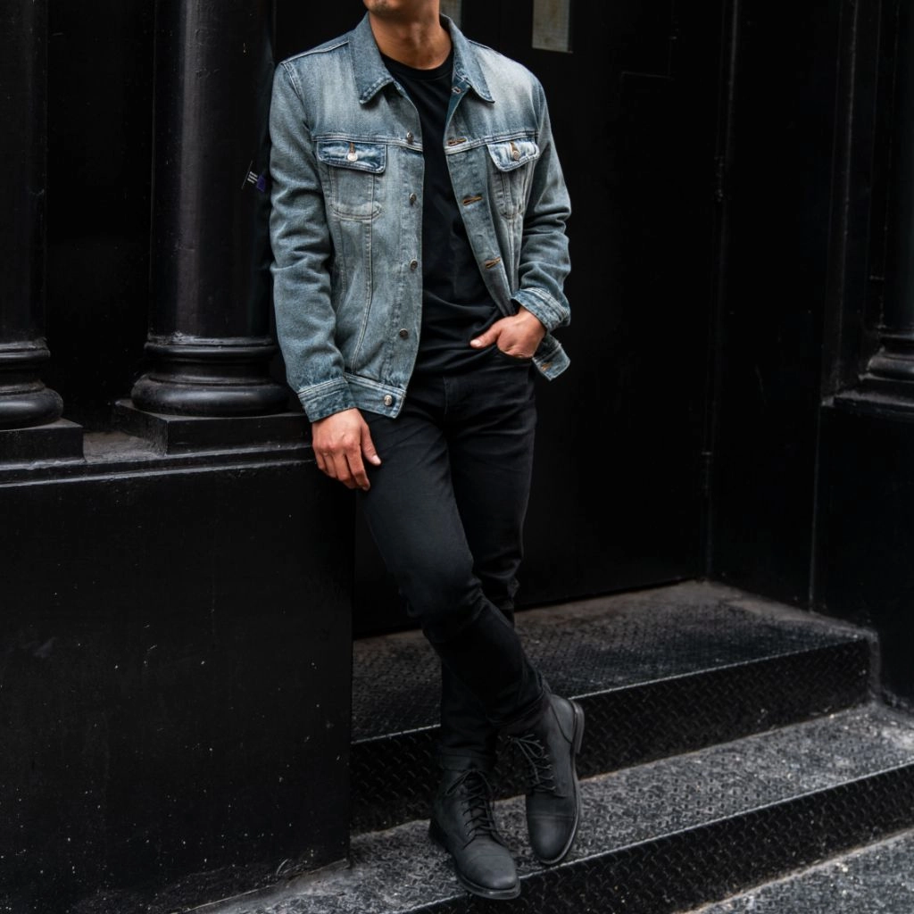 Durable Shield Sleek Comfort Denim Trucker Jacket | Washed Indigo