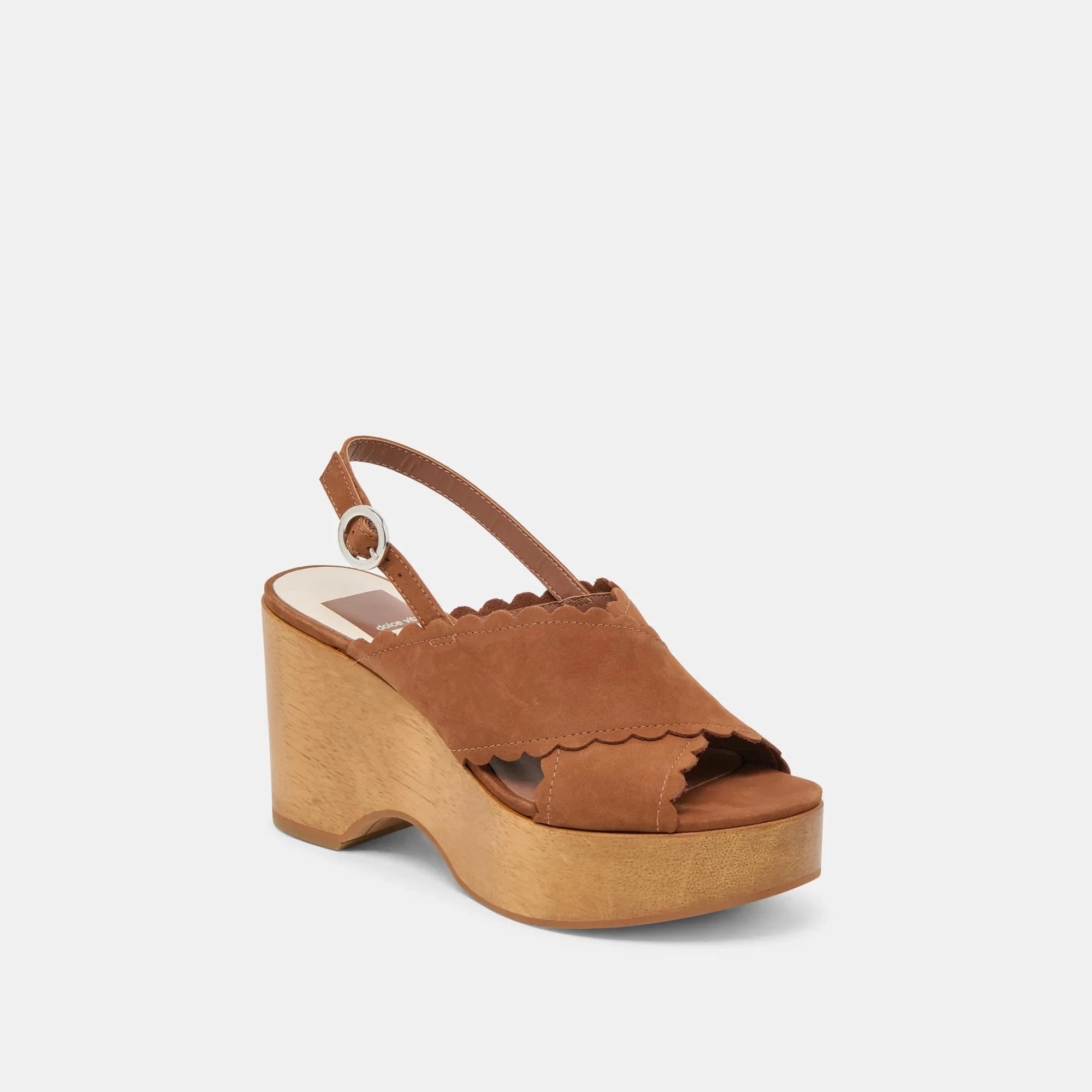 DILION WEDGES DARK SADDLE NUBUCK Chunky Heels Premium Footwear