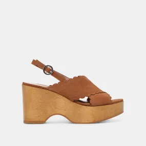 Patent Look DILION WEDGES DARK SADDLE NUBUCK