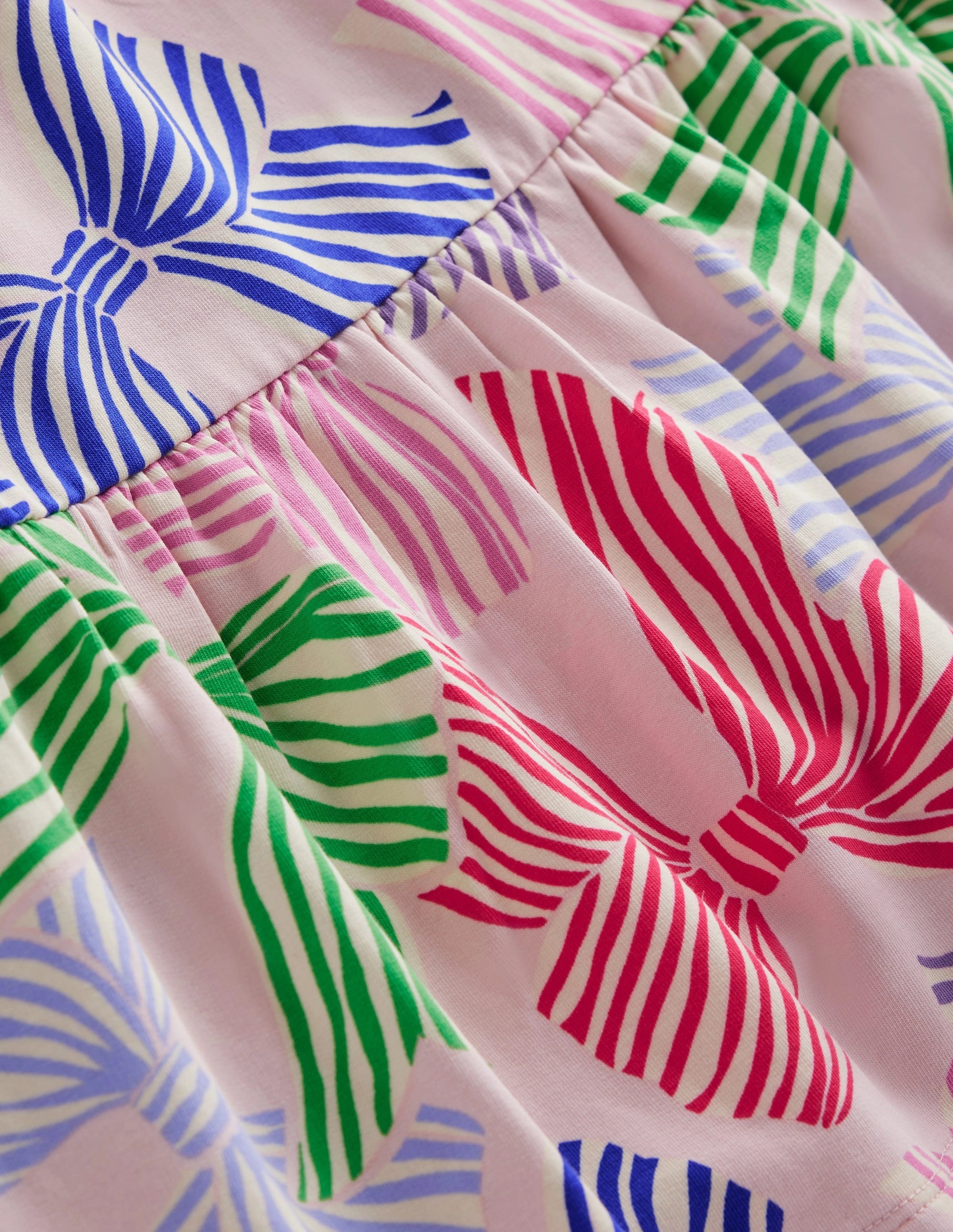 Dixie Tiered Sweatshirt Dress-French Pink Bows Dinner Outfit Puff-Sleeve