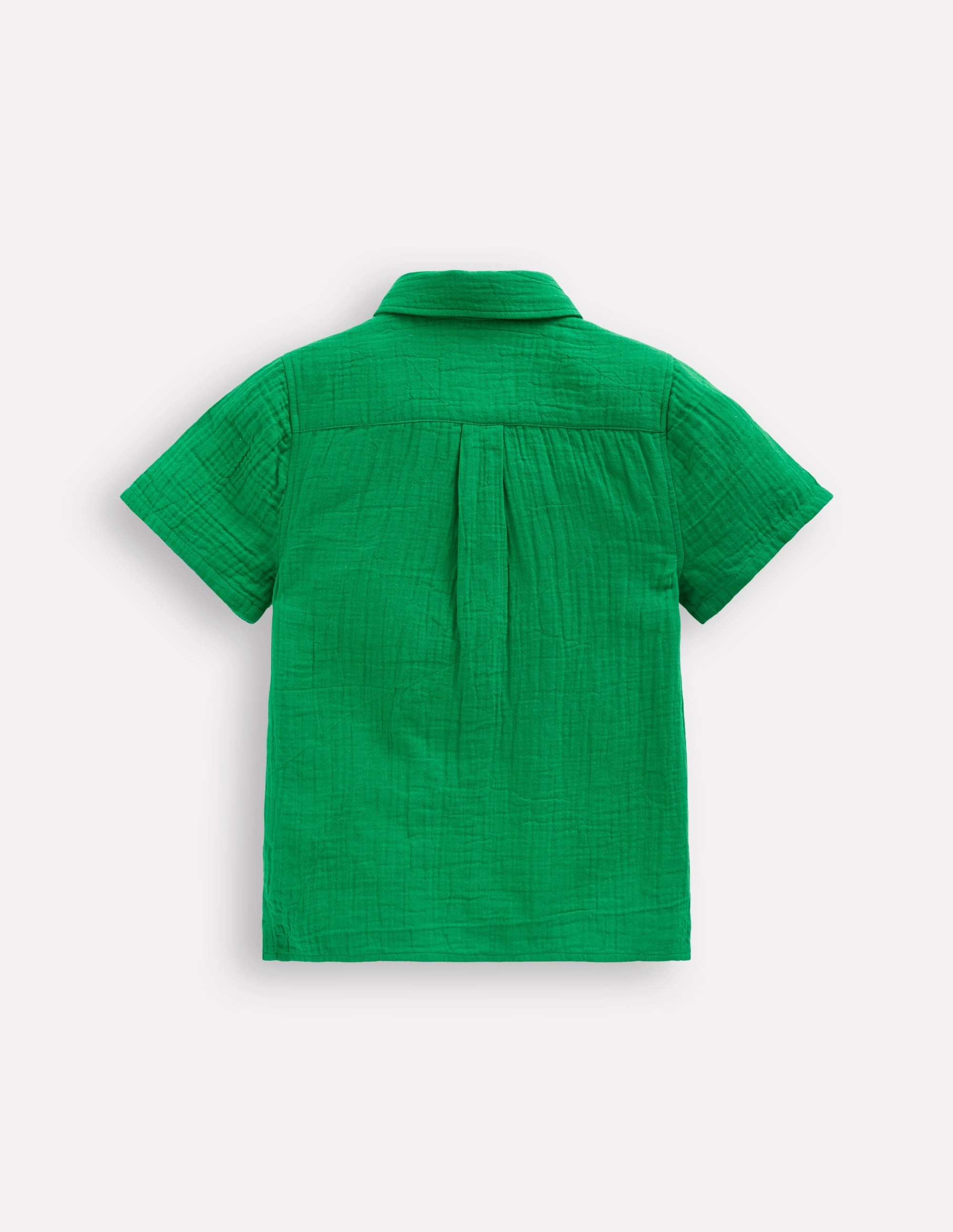 Essential Fashion Distressed Hem Finish Double Cloth Shirt-Rich Emerald