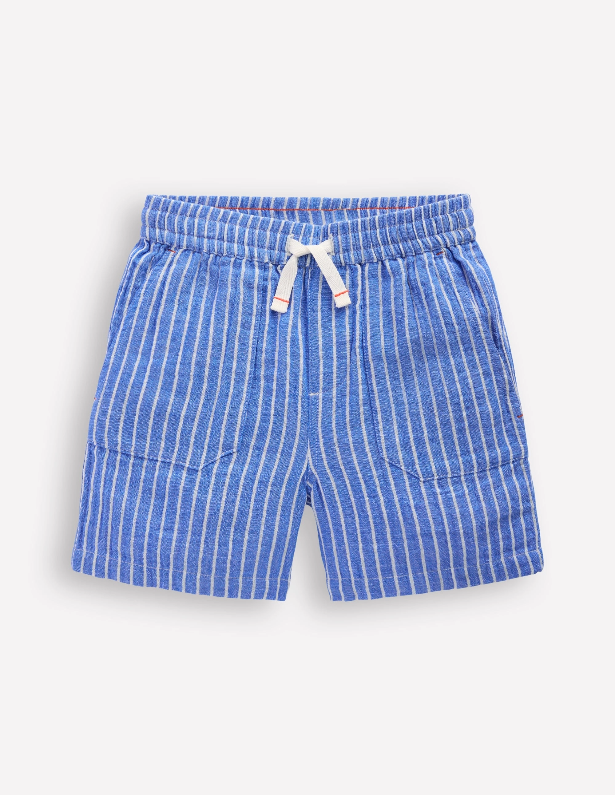 Double Cloth Shorts-Campanula Ticking Relaxed Fit Design