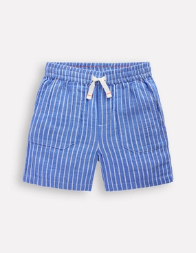 Double Cloth Shorts-Campanula Ticking Relaxed Fit Design