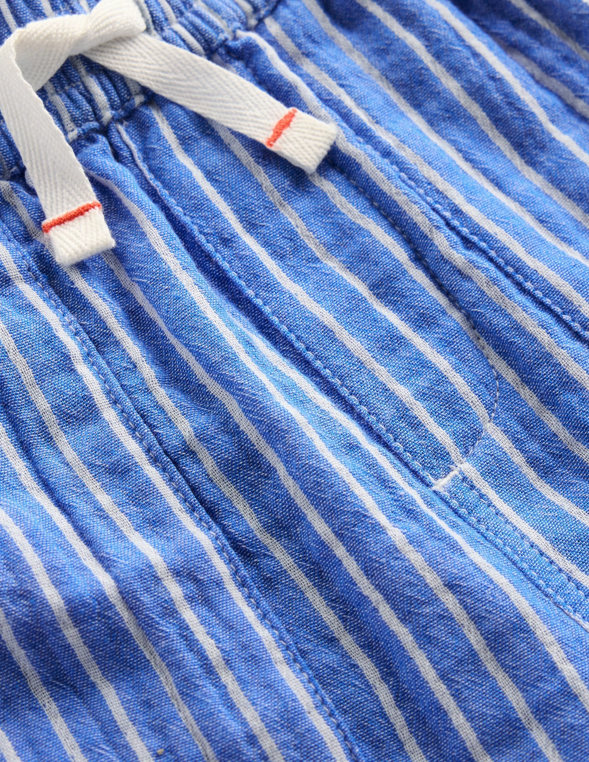 cardigan Snug Fit Double Cloth Shorts-Campanula Ticking