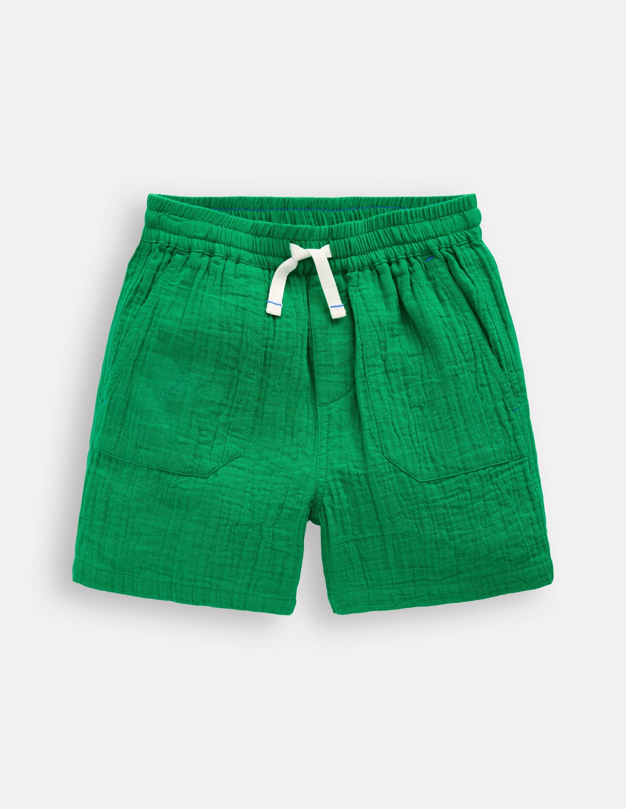 Everyday Ease Double Cloth Shorts-Rich Emerald