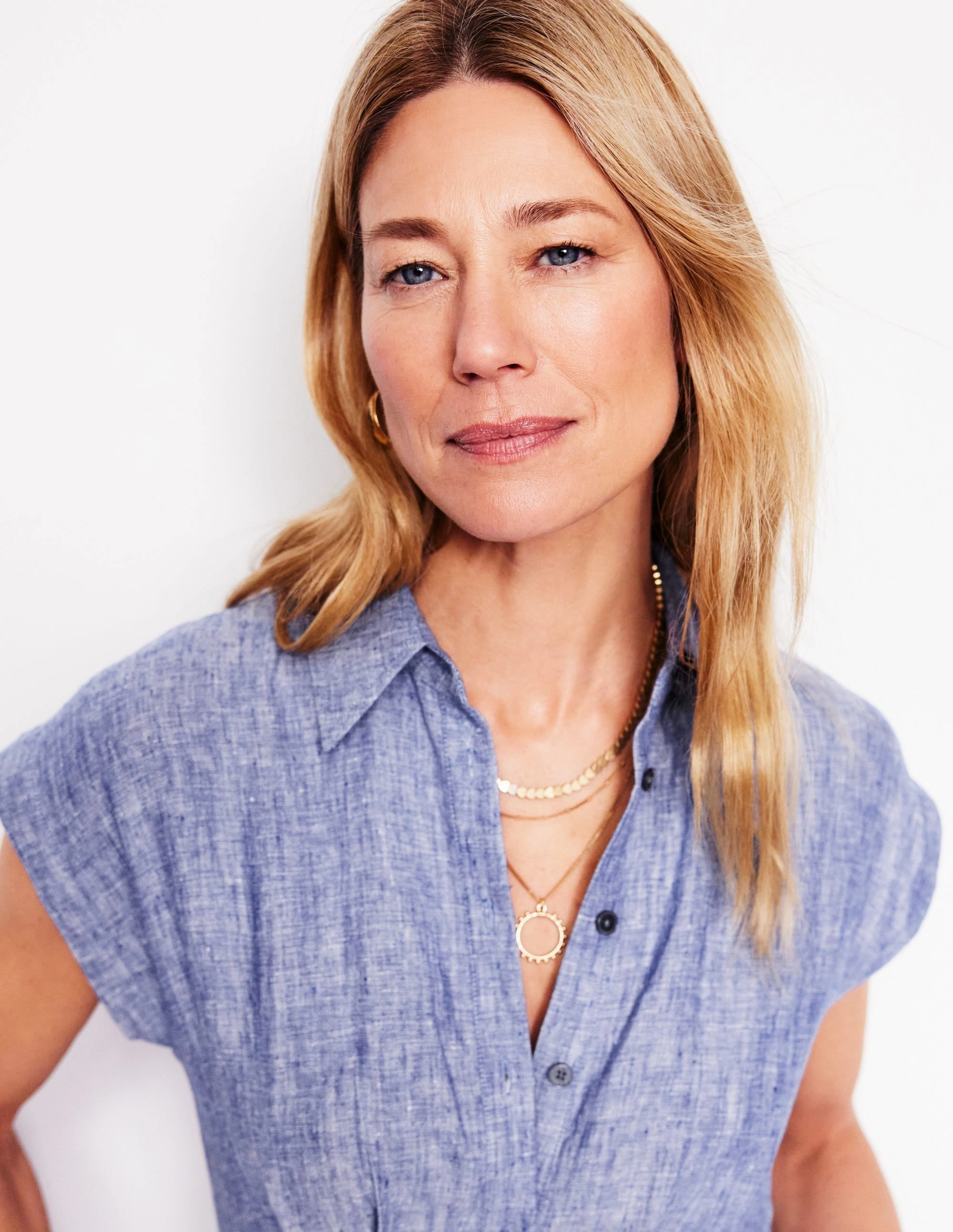 All Daywear Colette Linen Jumpsuit-Authentic Blue Chambray