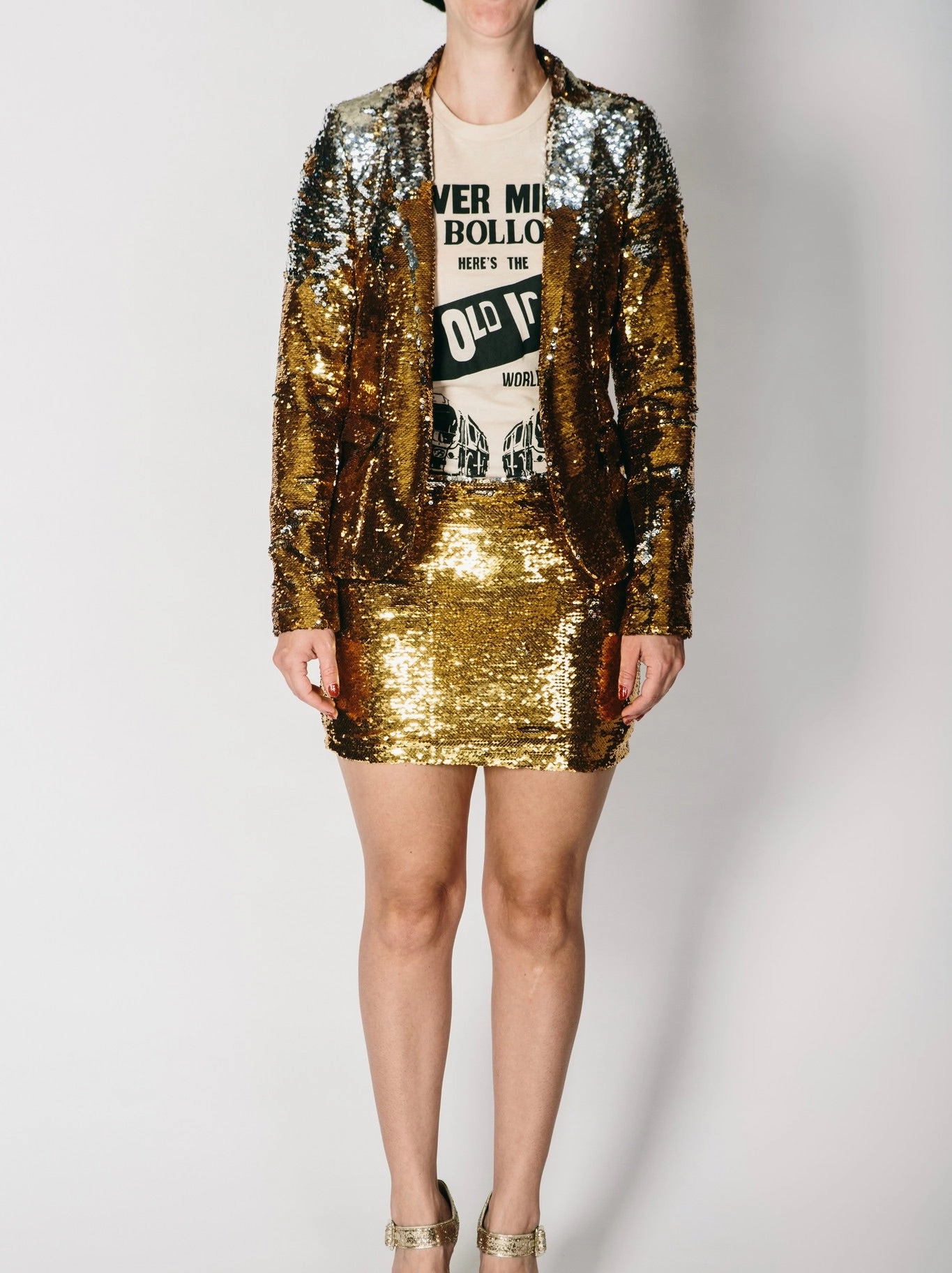 Street Style Jacket Any Old Iron Gold/Silver Sequin Jacket