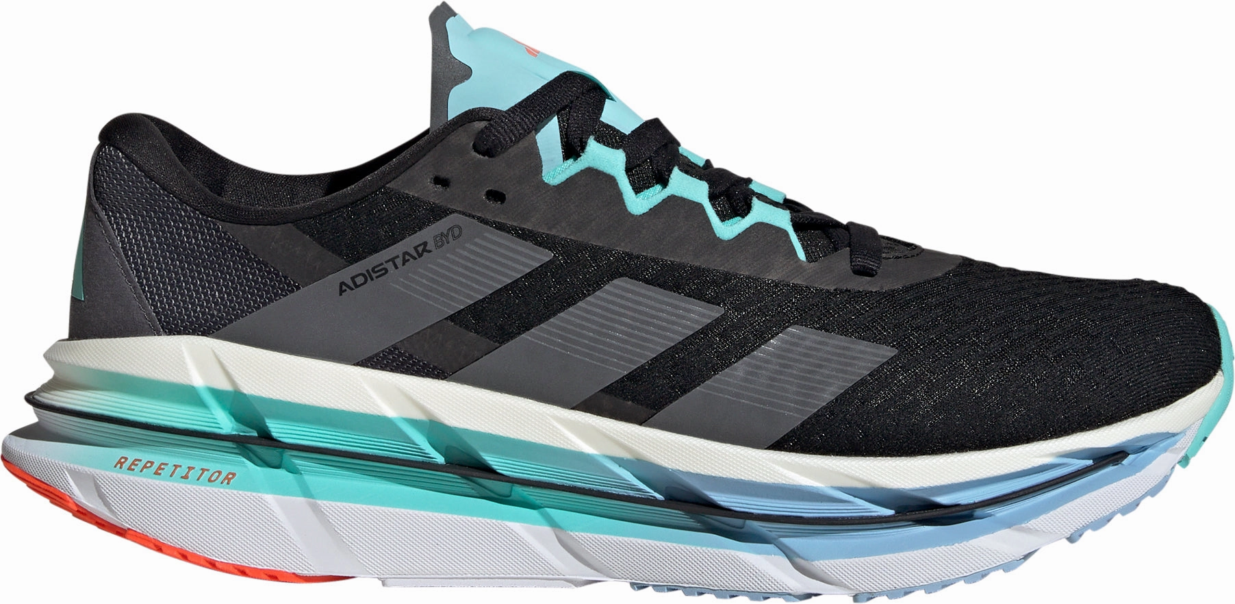 adidas Adistar BYD Mens Running Shoes - Black Ultra Reflective Details