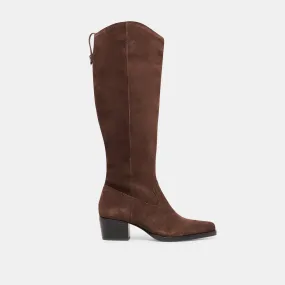 VIRONA H2O WIDE CALF BOOTS DK BROWN SUEDE Multi Surface