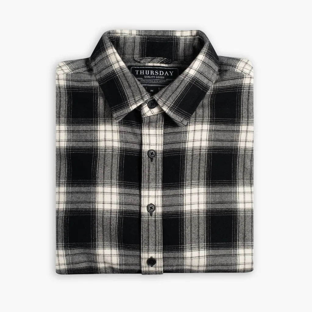 Forever Flannel Shirt | Black & Cream Festival Fashion Sporty Design