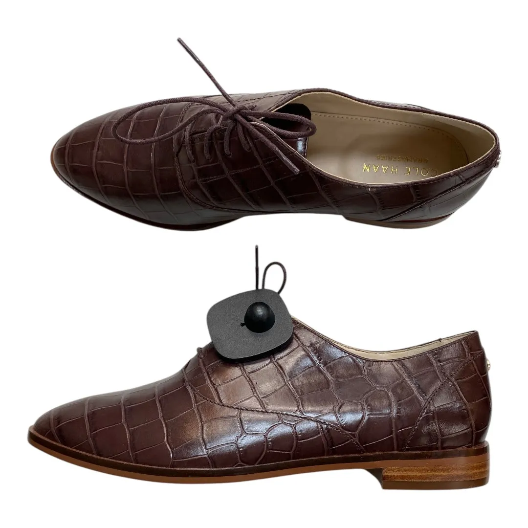 Knitted Soft Shoes Flats By Cole-Haan In Brown, Size:8