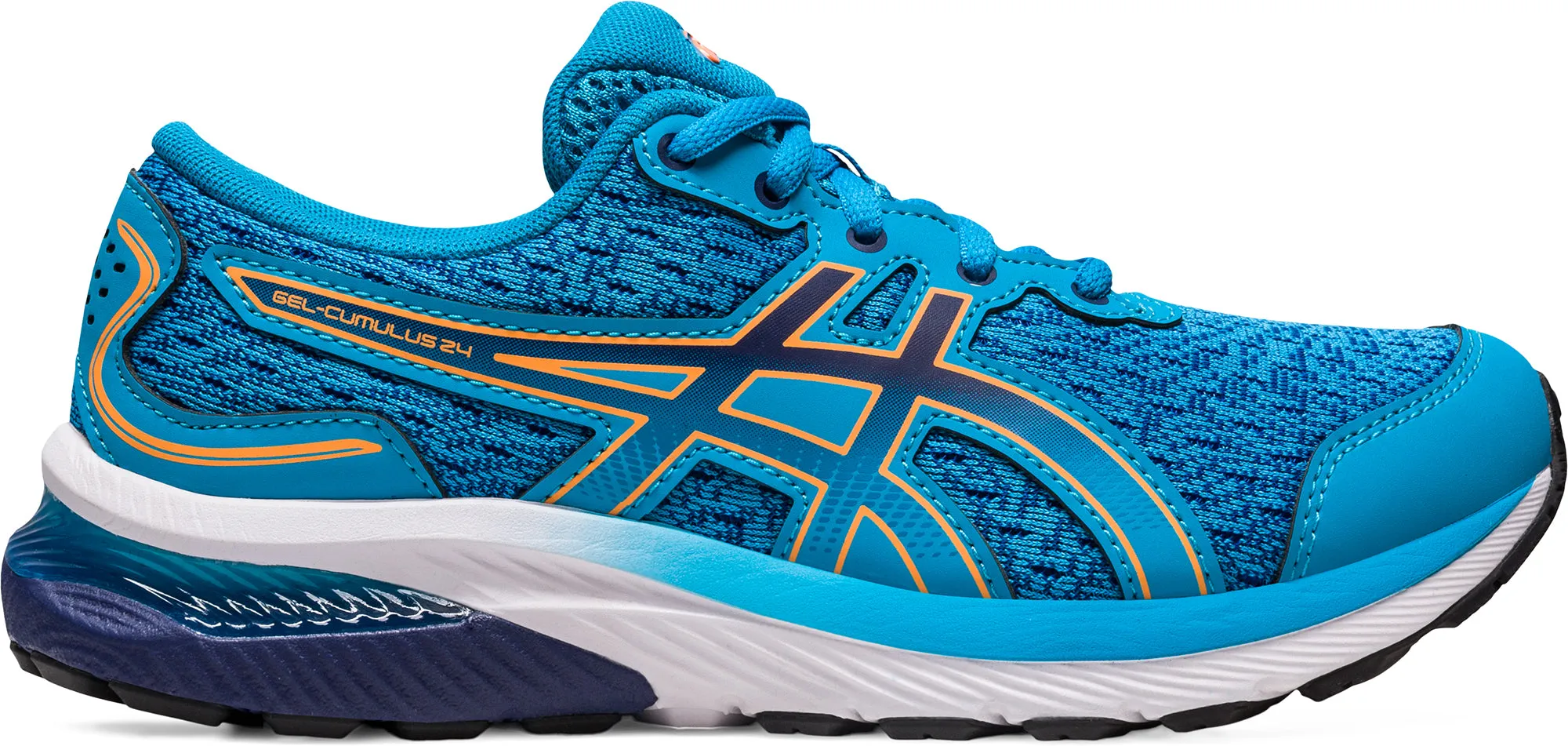 Outdoor Sports Multi Terrain Grip Asics Gel Cumulus 24 GS Junior Running Shoes - Blue