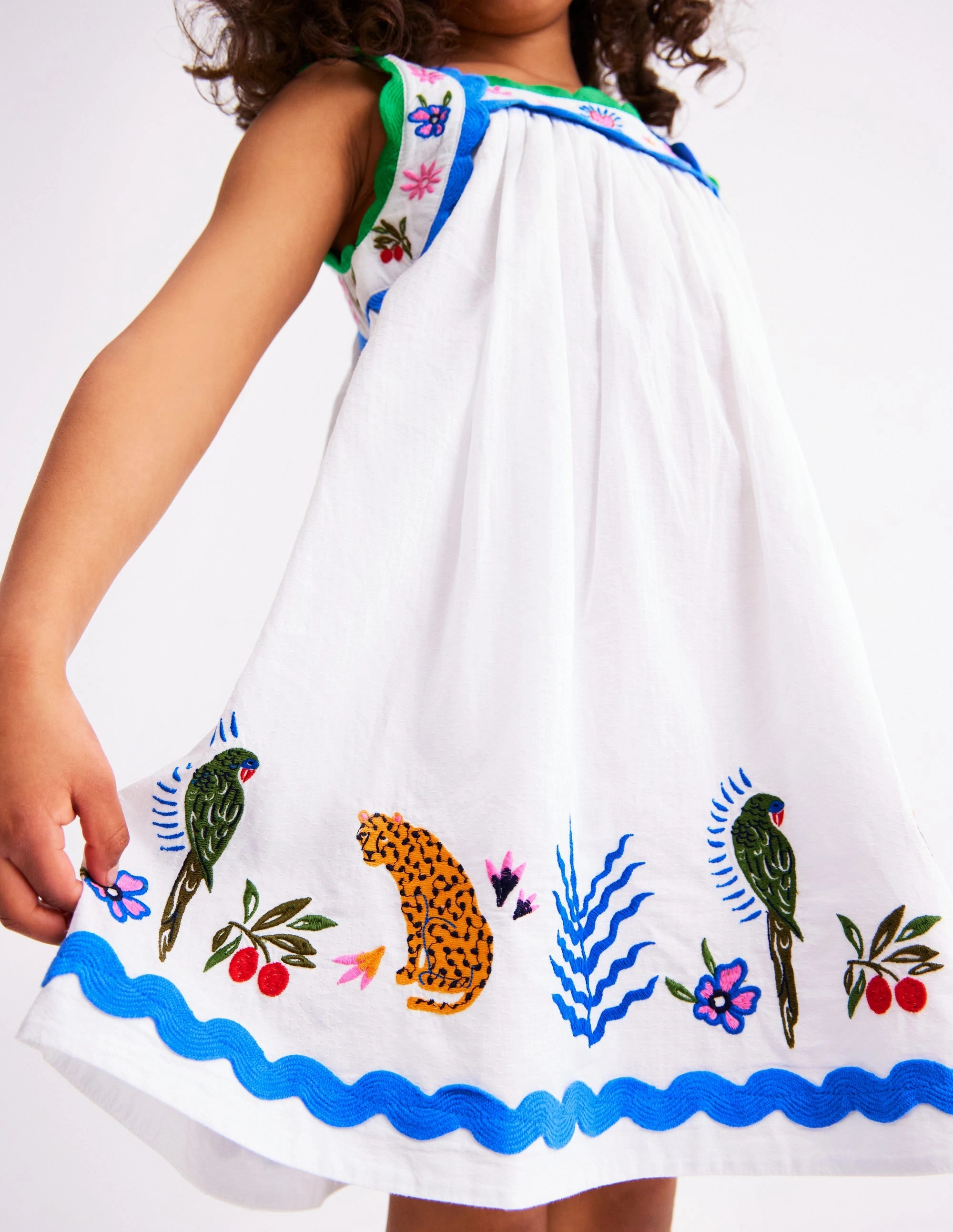 City Ready Airy Fit Maribel Strappy Swing Sundress-Soft Ivory Multi Jungle