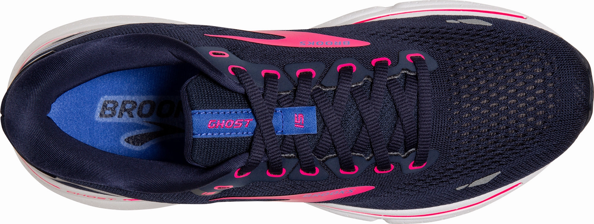 Brooks Ghost 15 Womens Running Shoes - Navy Water Resistant Knit