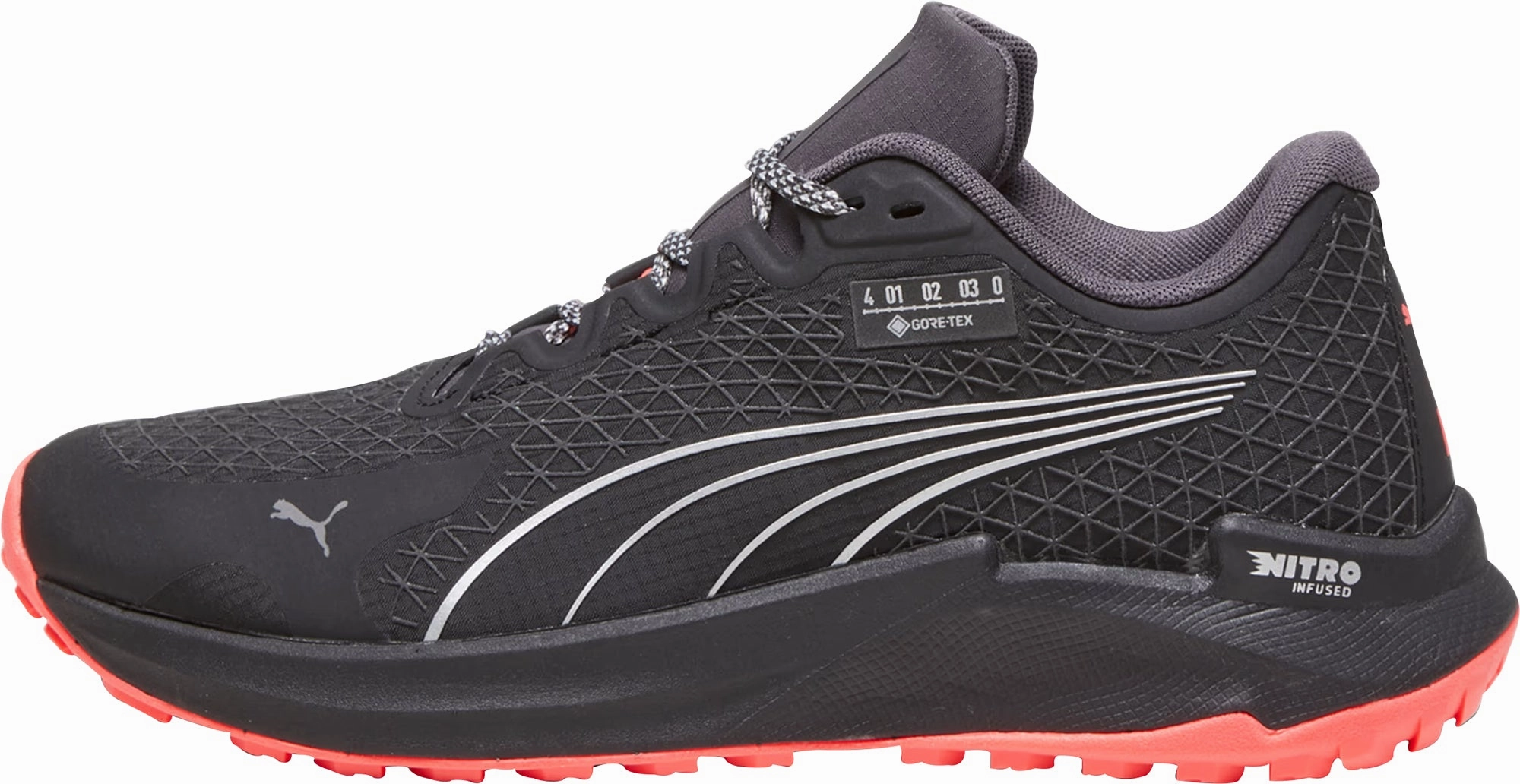 Puma Fast-Trac Nitro GORE-TEX Womens Trail Running Shoes - Black running in a delta area shoes flat running