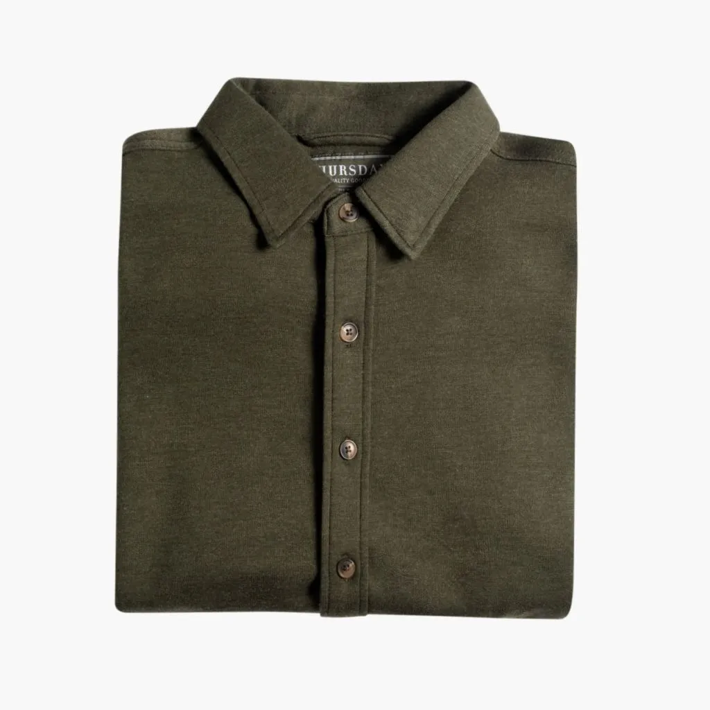 Winter Collection Casual Chic Everyday Button-Down Shirt | Olive