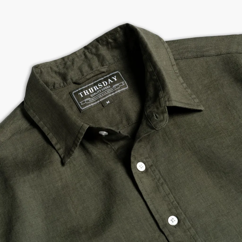 Linen Shirt | Olive Neutral Colors