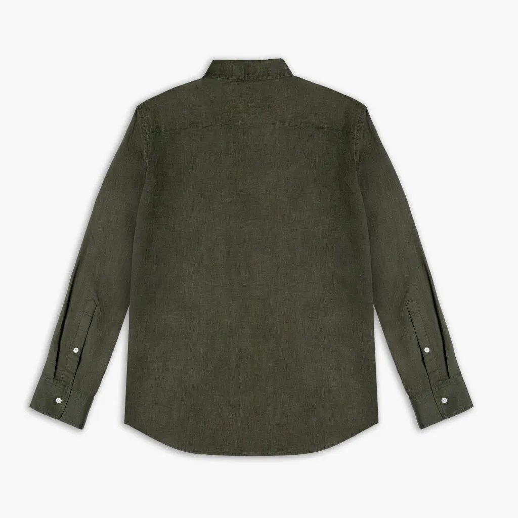 family gathering Linen Shirt | Olive