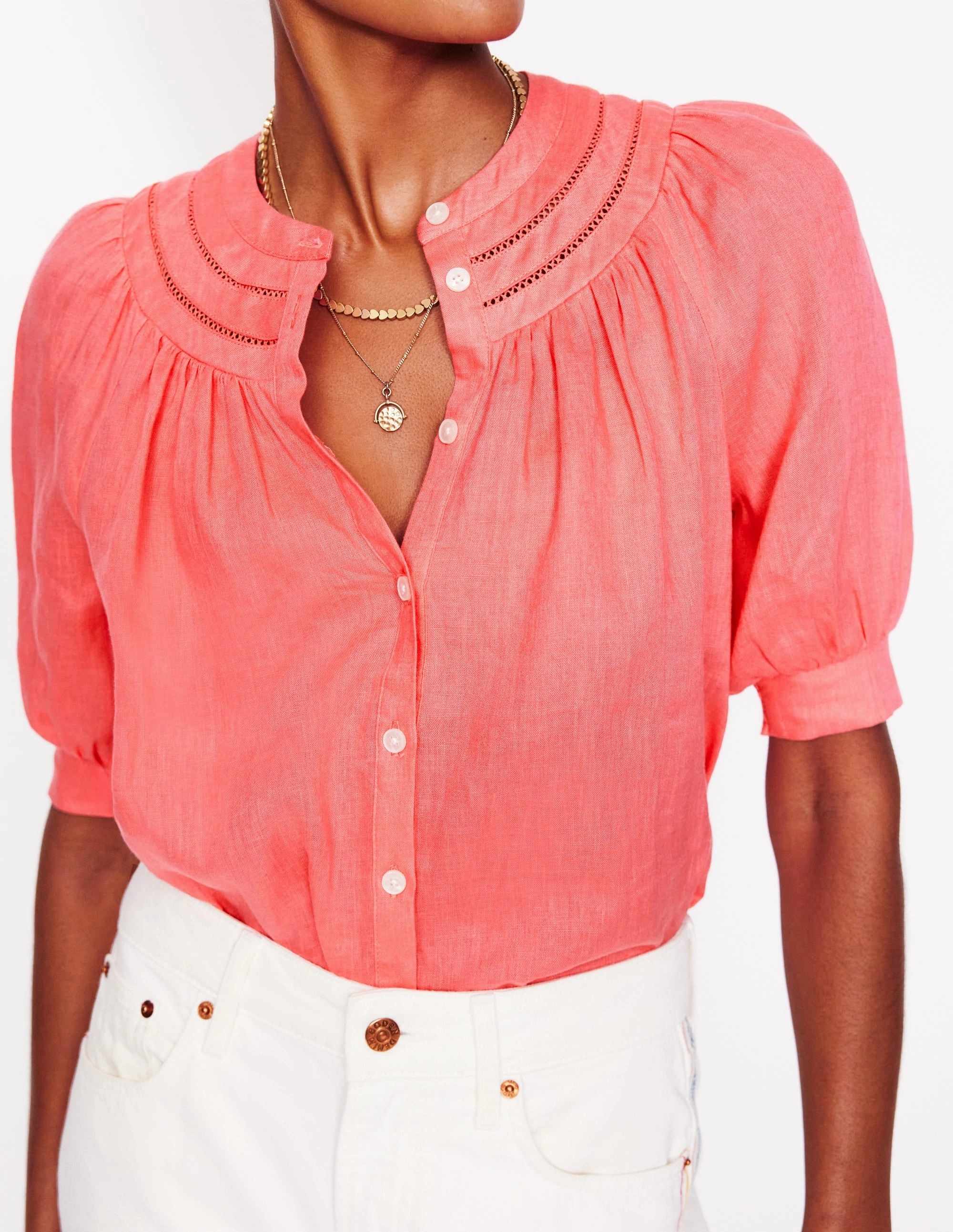Bea Linen Top-Azealia Pink Comfy Layer Comfy All-Day
