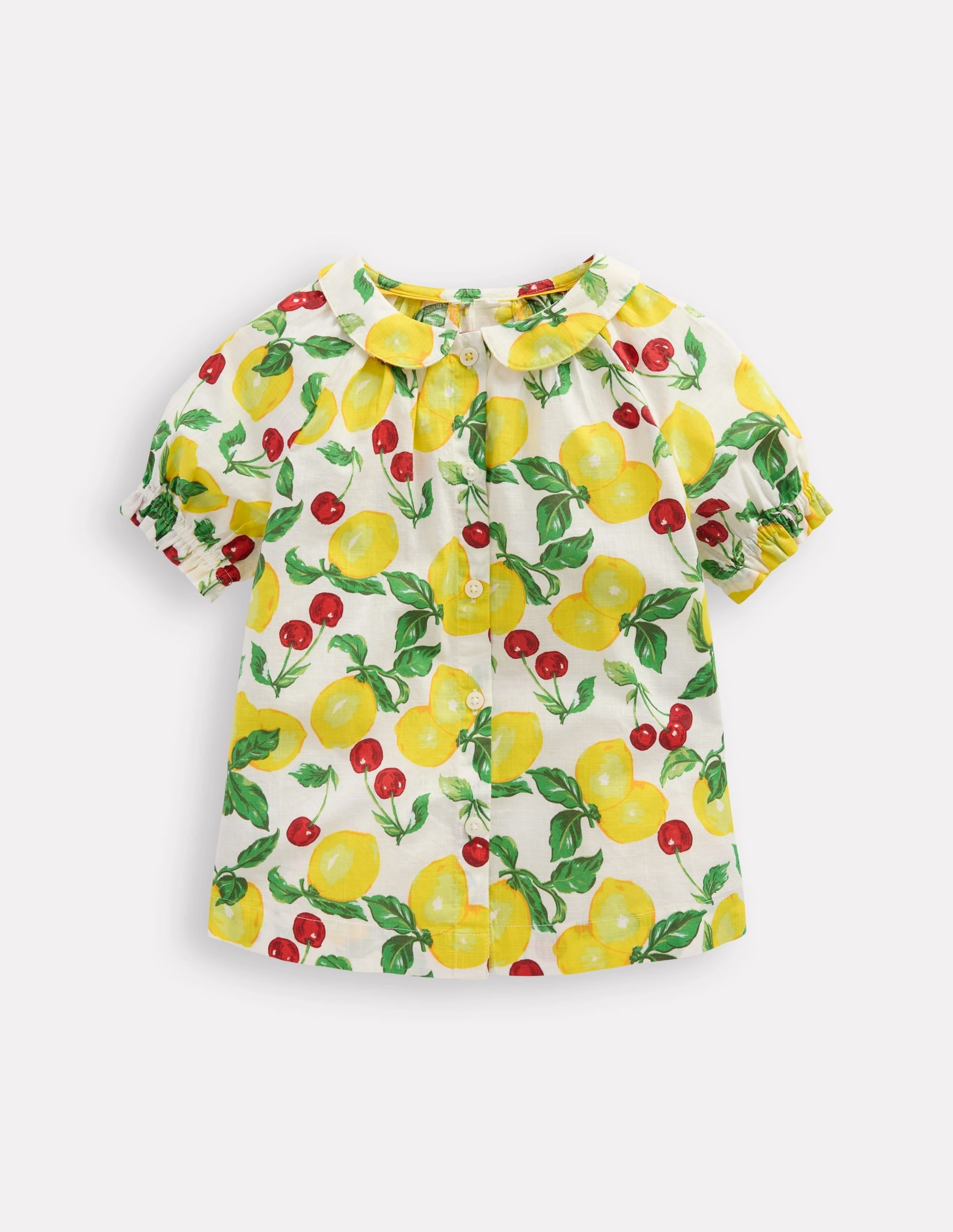 Woven Collared Top-Lemons and Cherries Stylish Fit