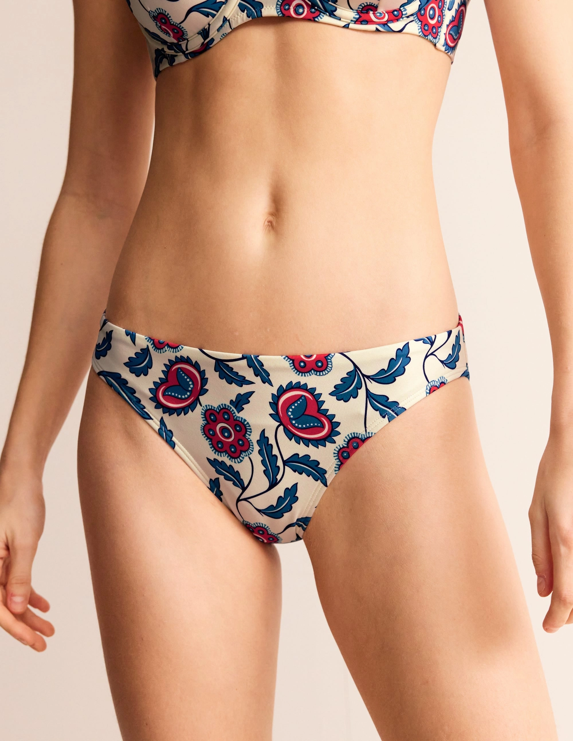 Classic Bikini Bottoms-Ivory, Floret Vine Body Confidence
