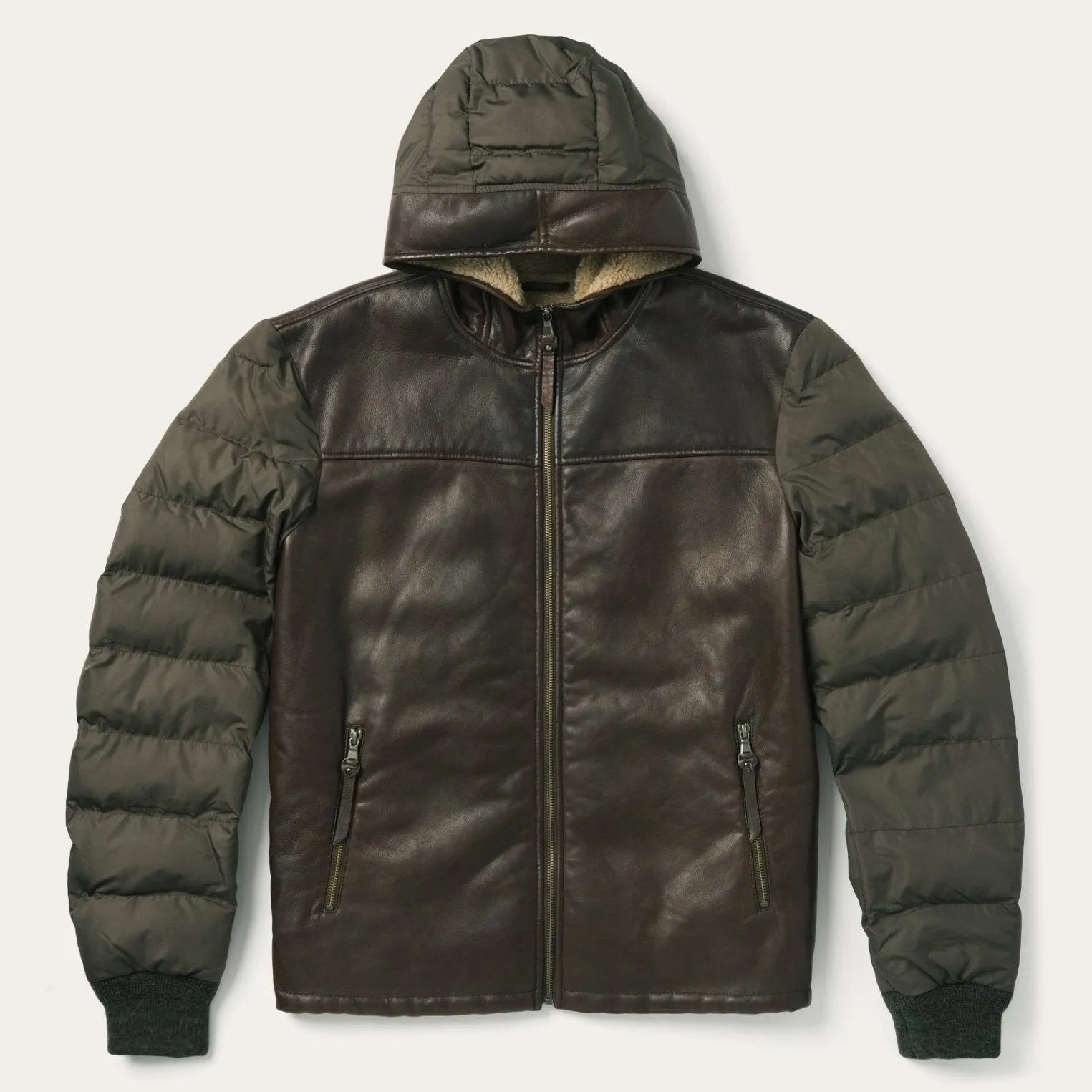 Gloss Free Texture Durable Stitching Stetson Hooded Suede Jacket