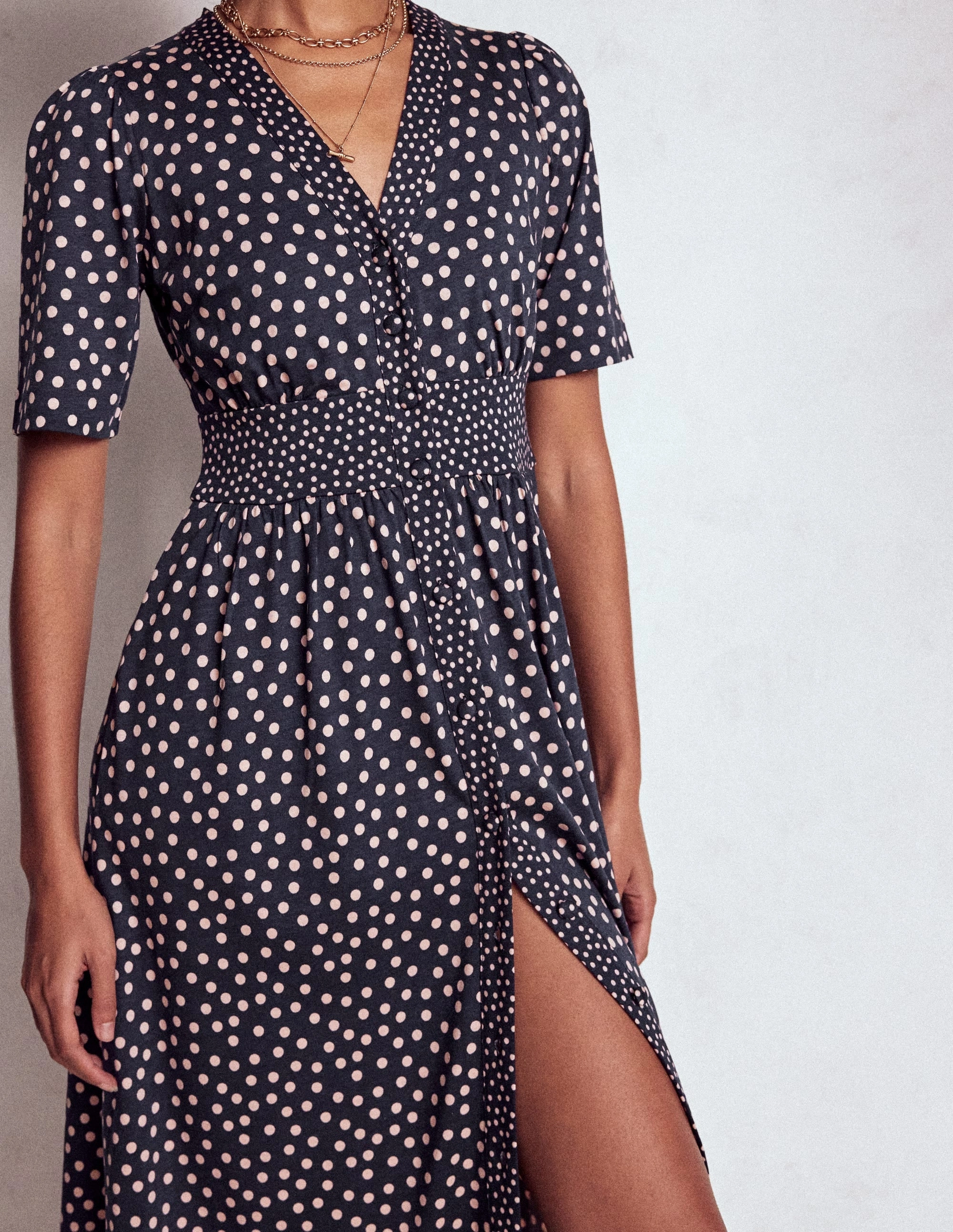 Easy Layers Natalia Jersey Tea Dress-French Navy, Ballet Slipper