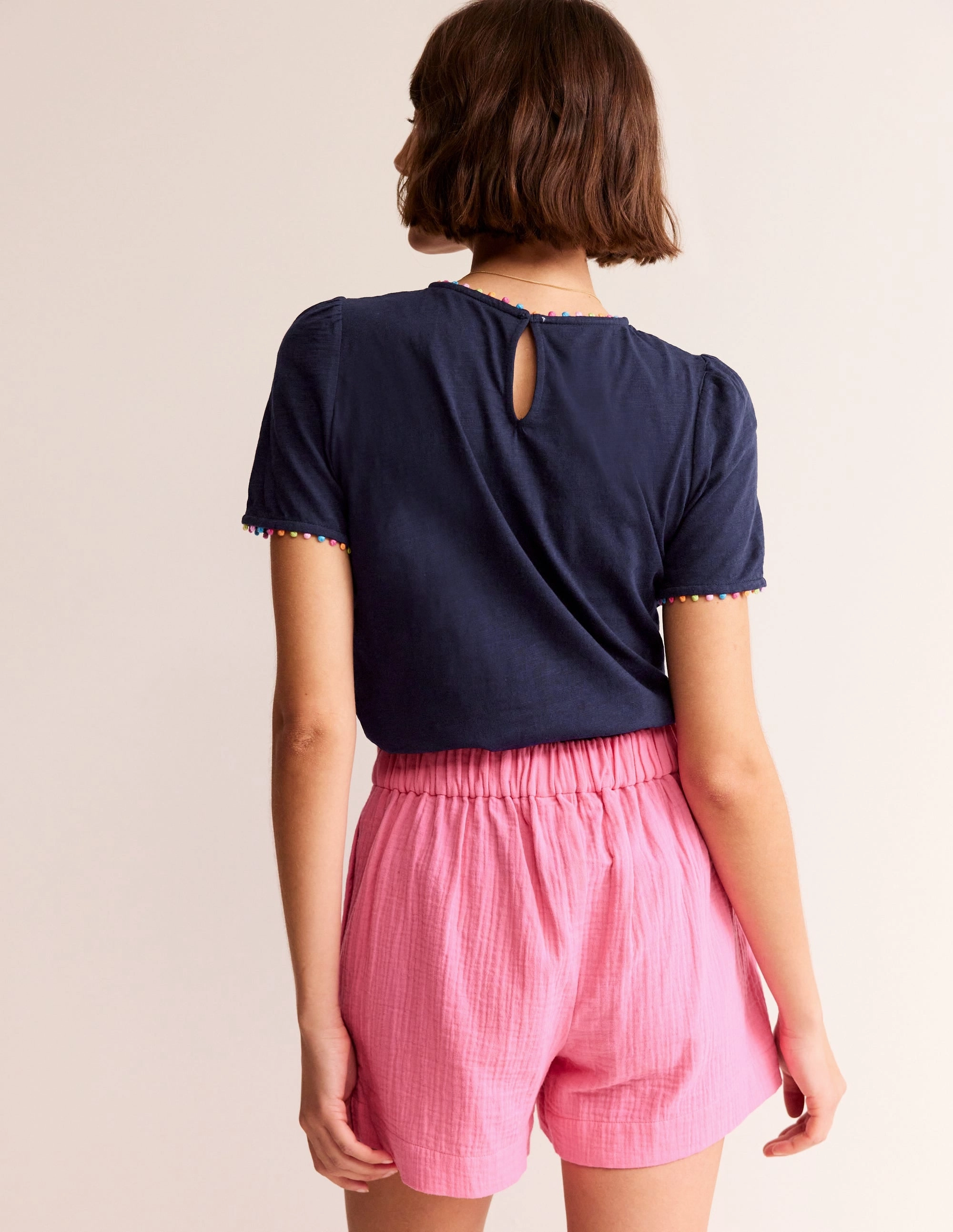 Comfort Design Fit Chilly Day Wear Ali Jersey T-Shirt-Navy