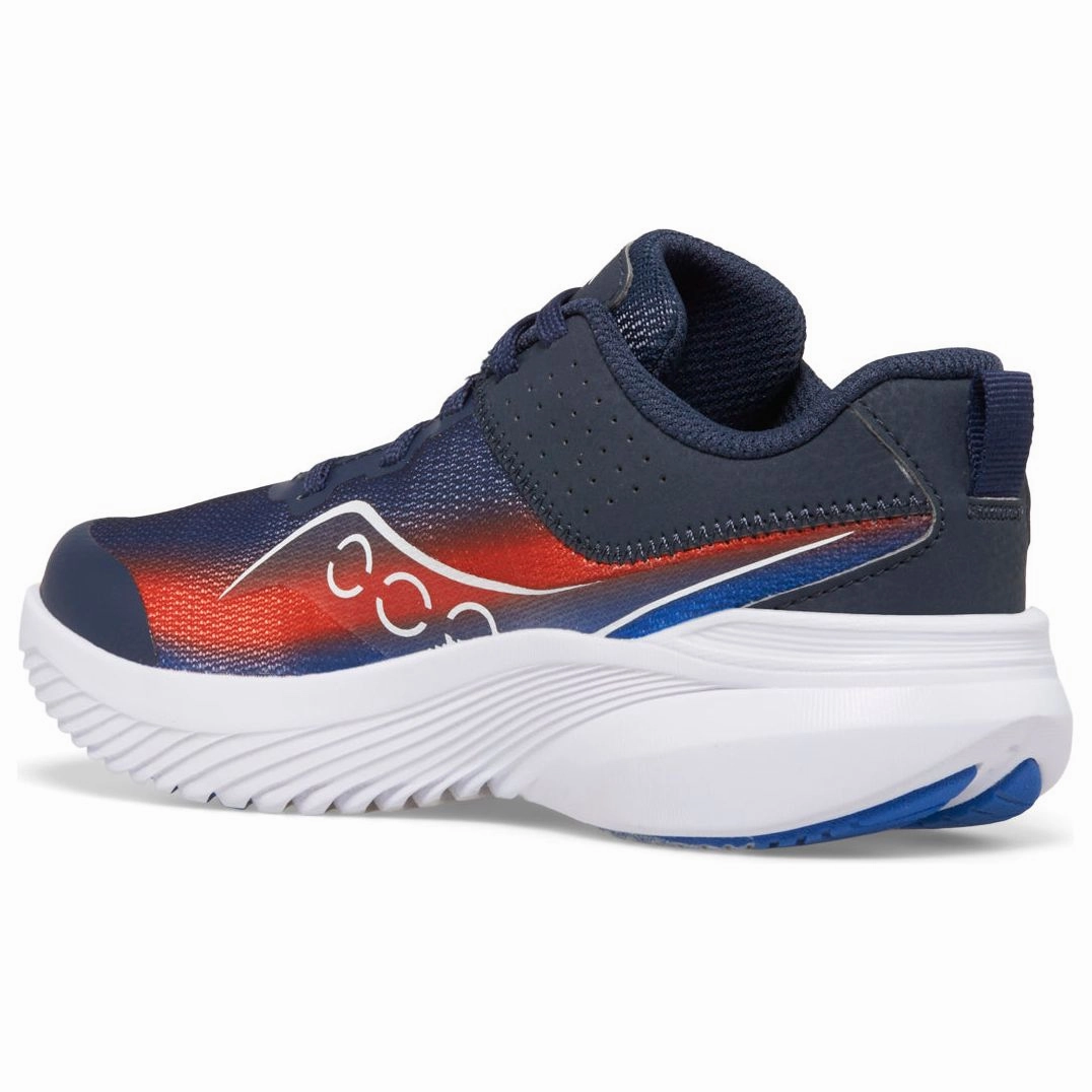 Non slip grip no - tie running shoes Saucony Kinvara 14 LTT Junior Running Shoes - Navy