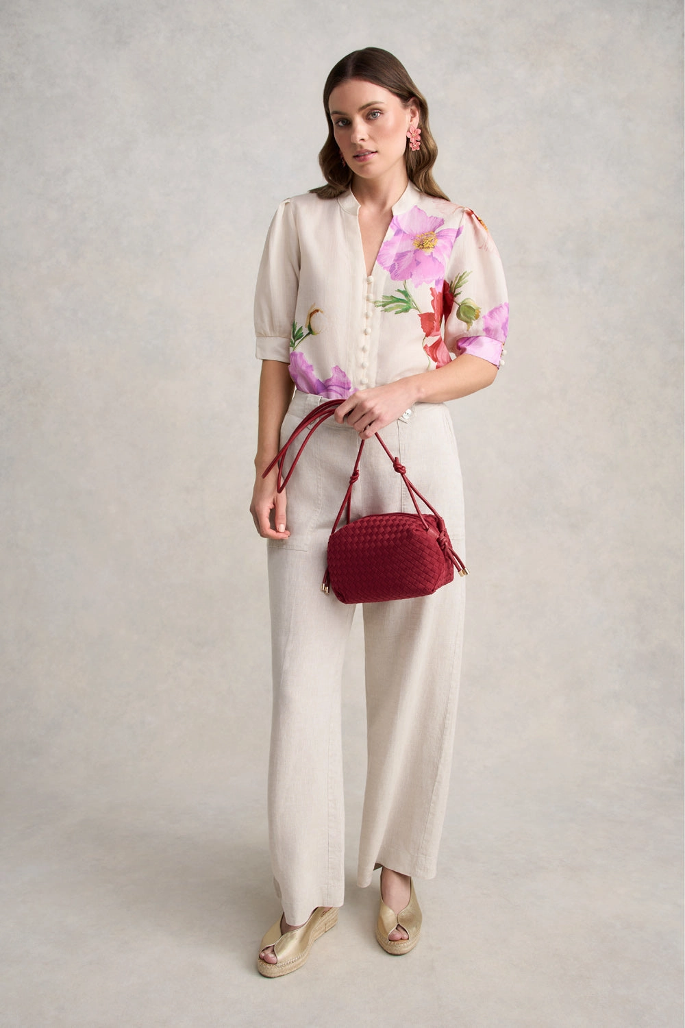 AbrasionResistantEdging Ramie Blouse ?C Poppy Print