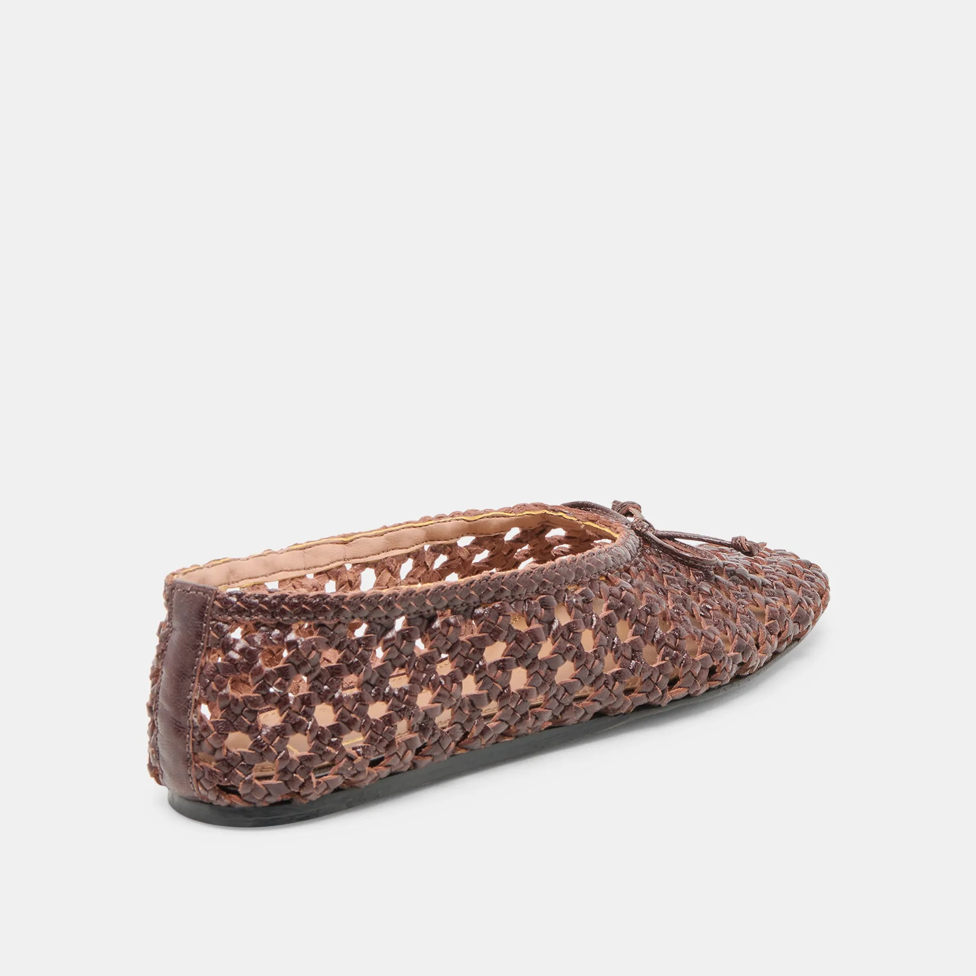 EDDA BALLET FLATS BROWN WOVEN LEATHER Flexible Style Fair Walk