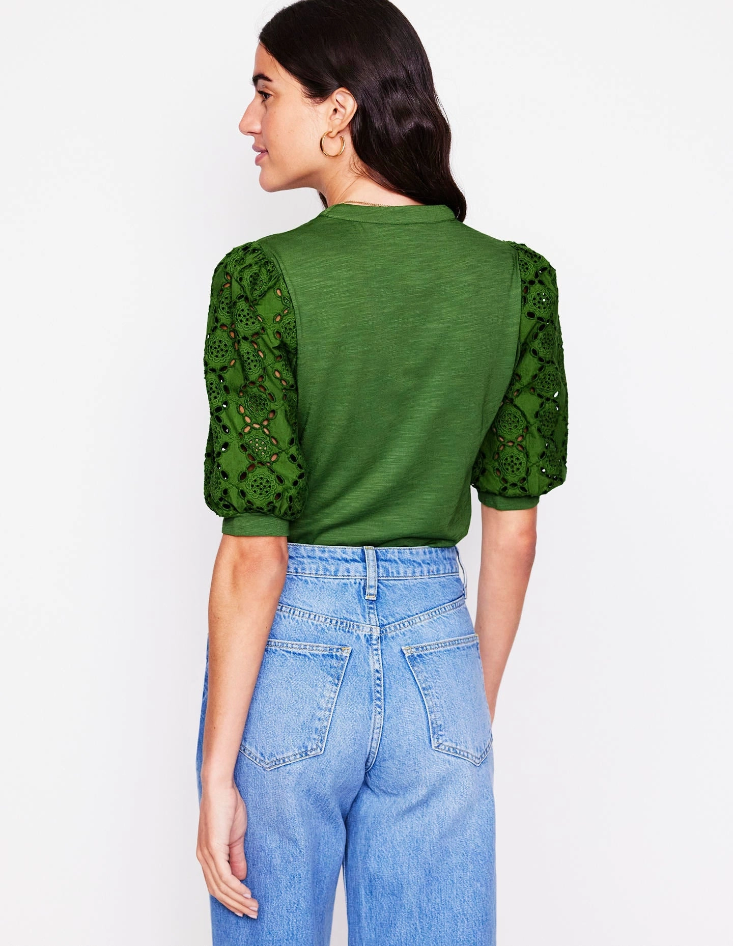Eden Puff Sleeve Henley Top-Promenade Green Streetwear attitude