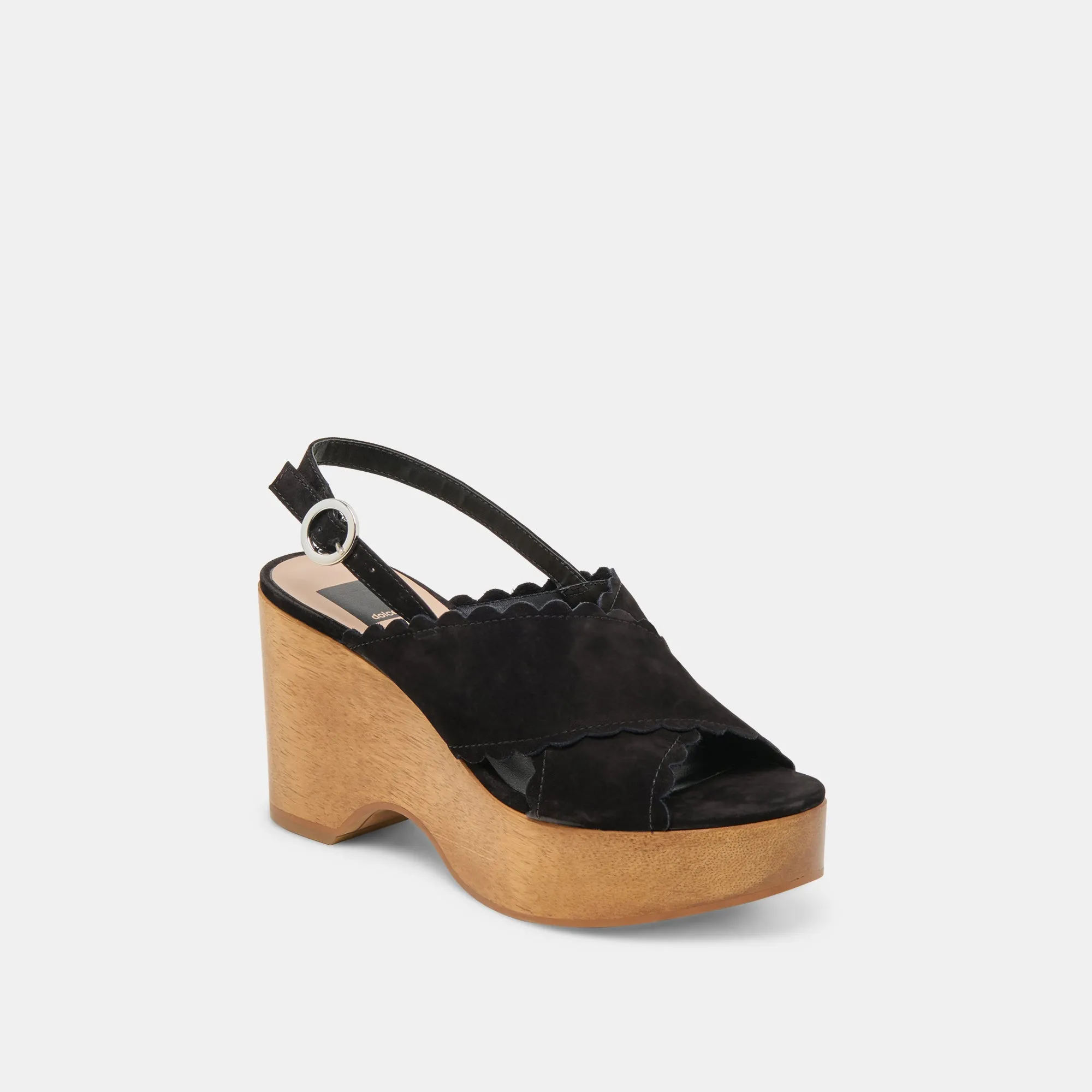 Night Out Elastic Strap DILION WEDGES BLACK NUBUCK
