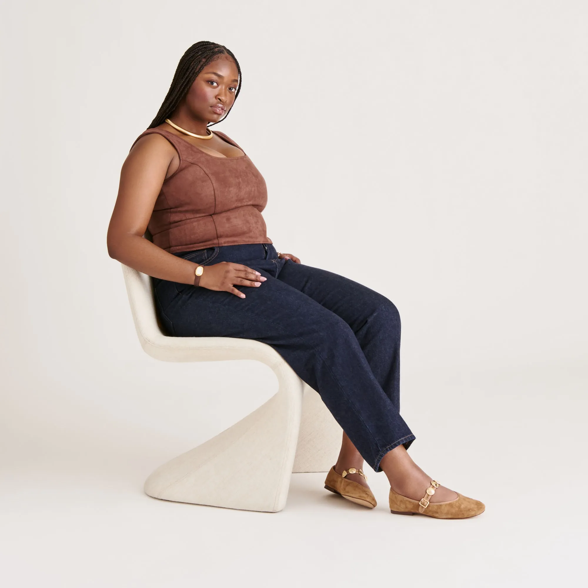 Tide Mood Sleek Sole RELAN BALLET FLATS LT BROWN SUEDE