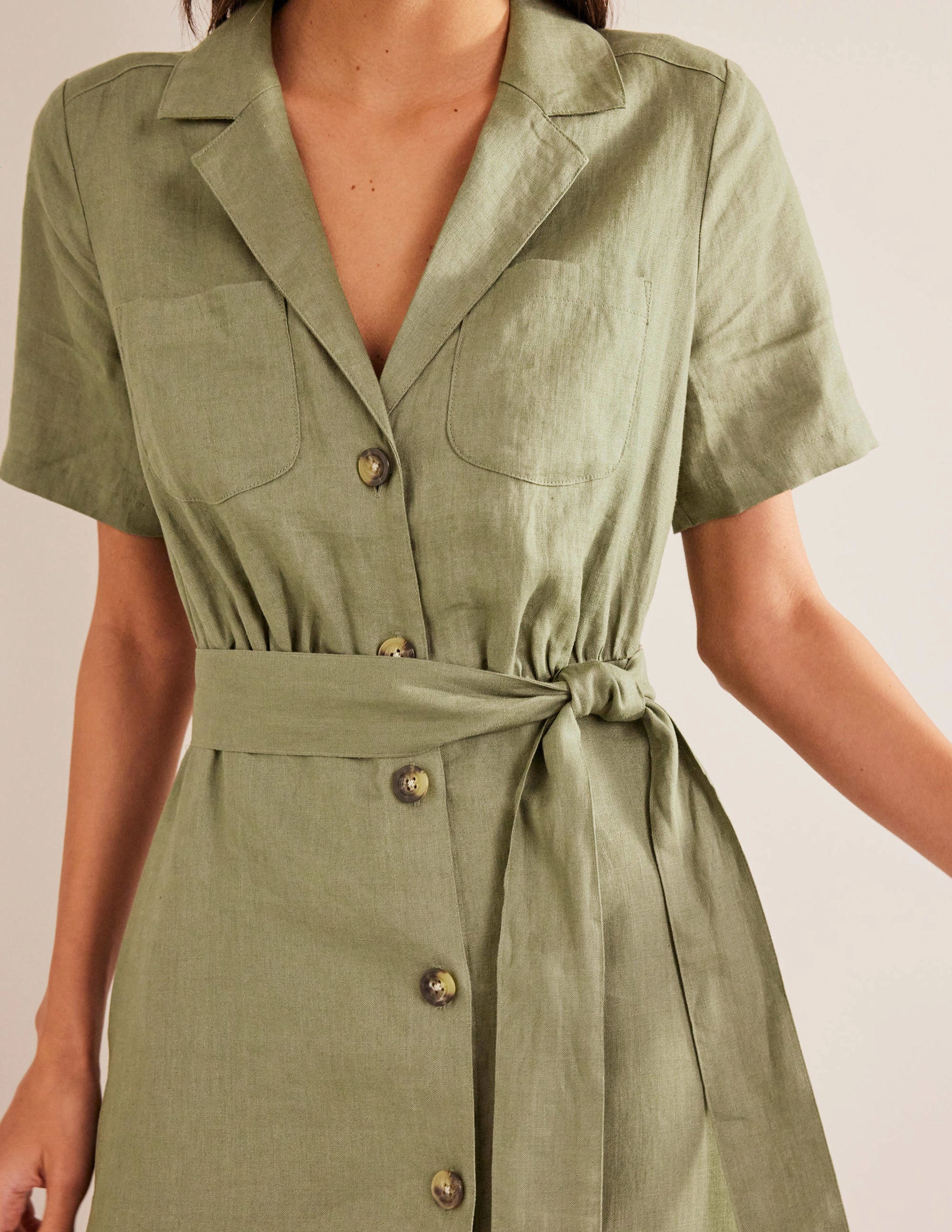 Linen Maxi Shirt Dress-Spruce Soft Lines