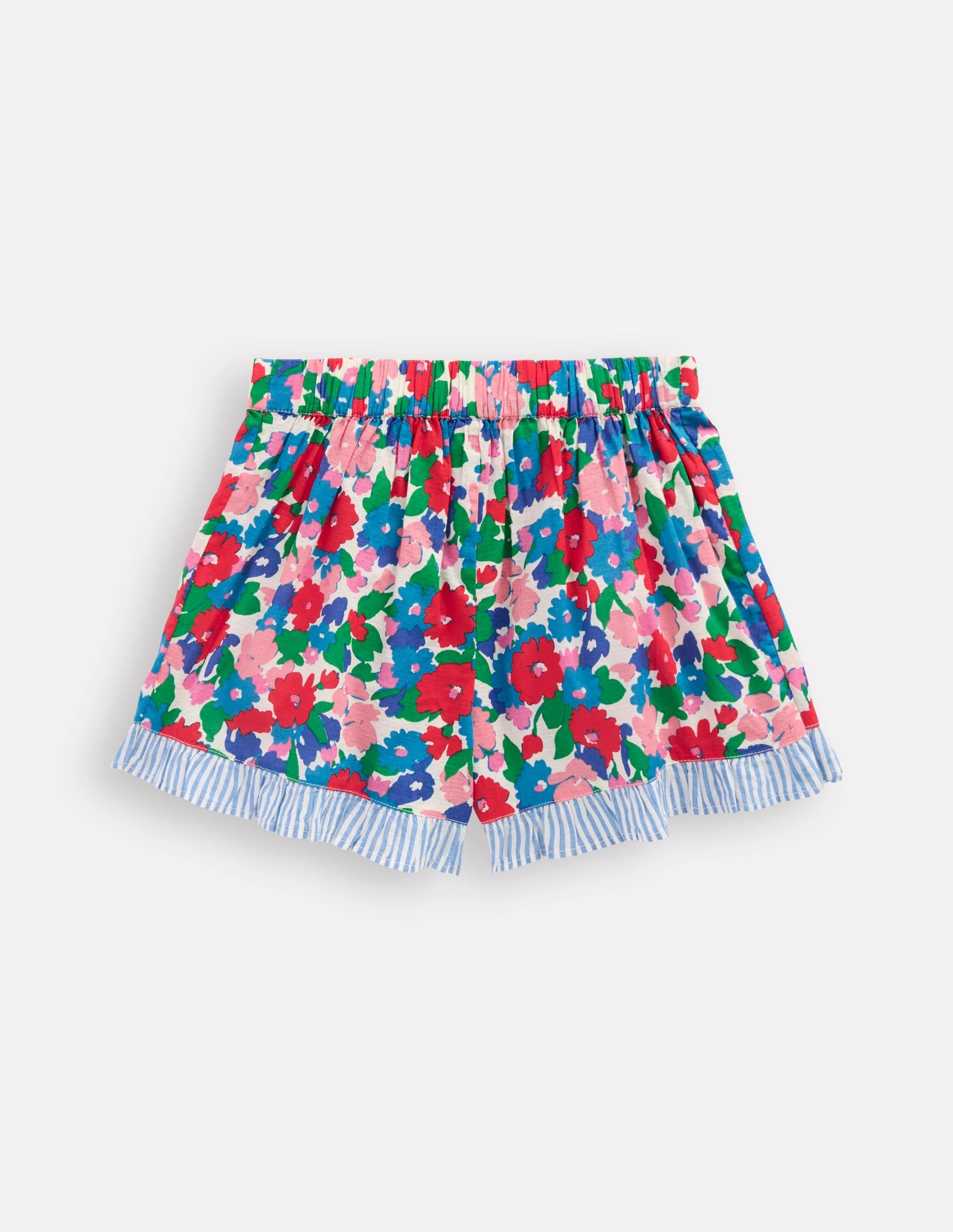 Double Layered Design Wrap Frill Skort-Multi Flower Bunch