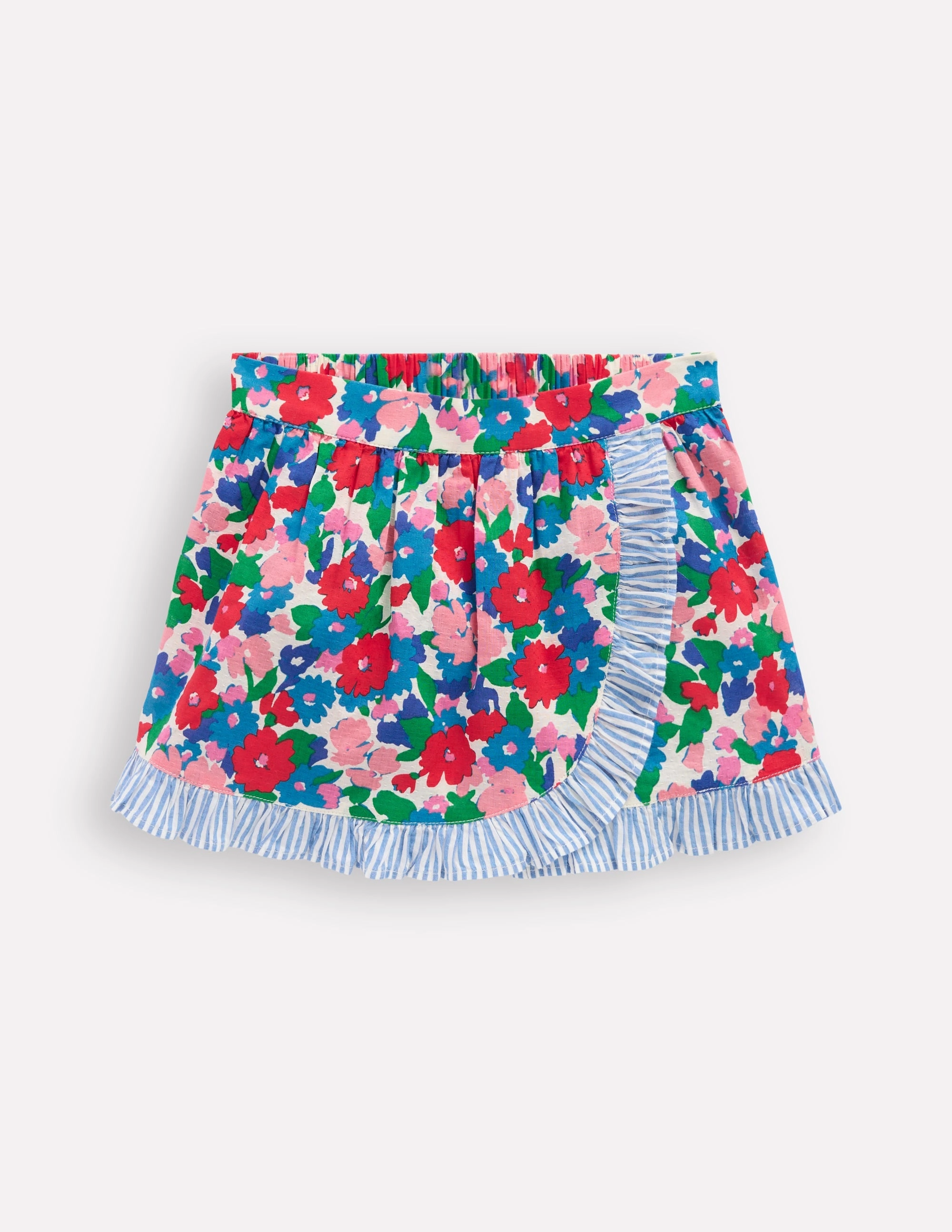 Wrap Frill Skort-Multi Flower Bunch Organic Cotton