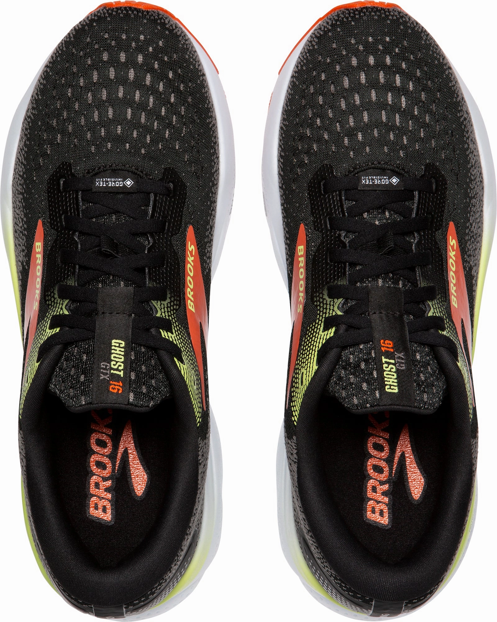 Brooks Ghost 16 GORE-TEX Mens Running Shoes - Black Tear Resistant Reinforcement combination shoes
