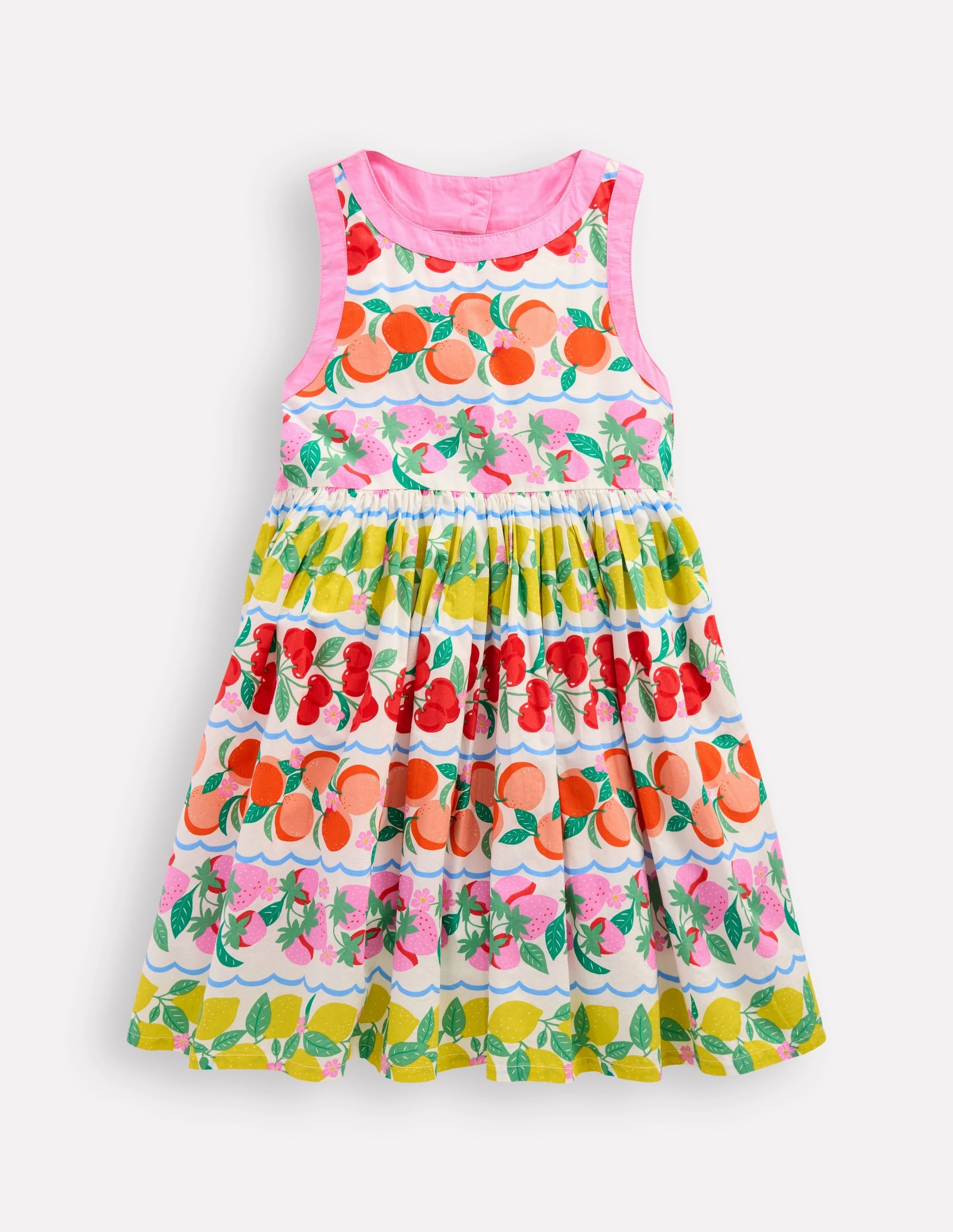 Harlow Back Detail Dress-Rainbow Fruit Stripe Guest Shine